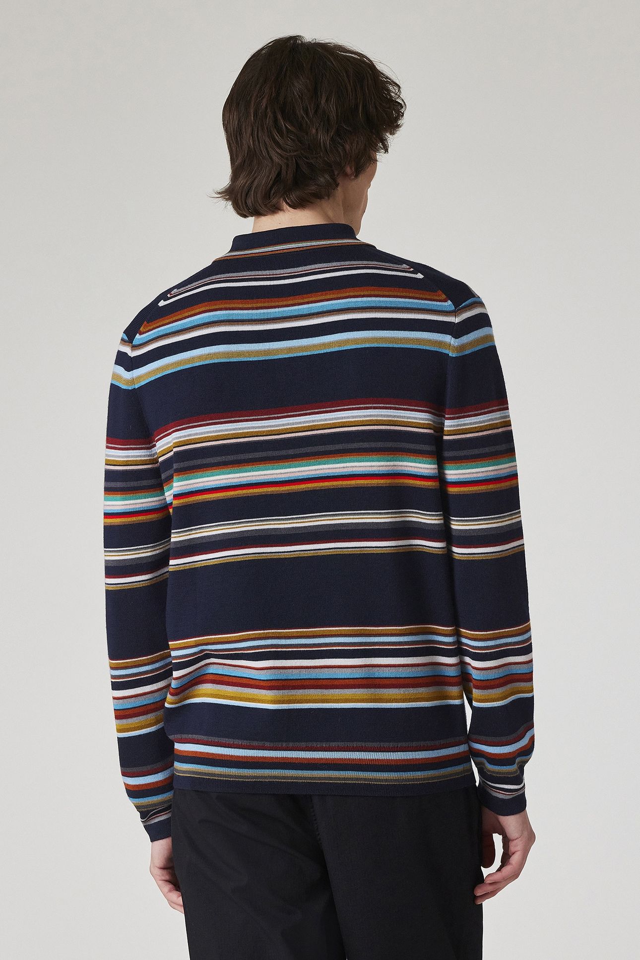 MENS SWEATER LS POLO VERY DARK NAVY 3