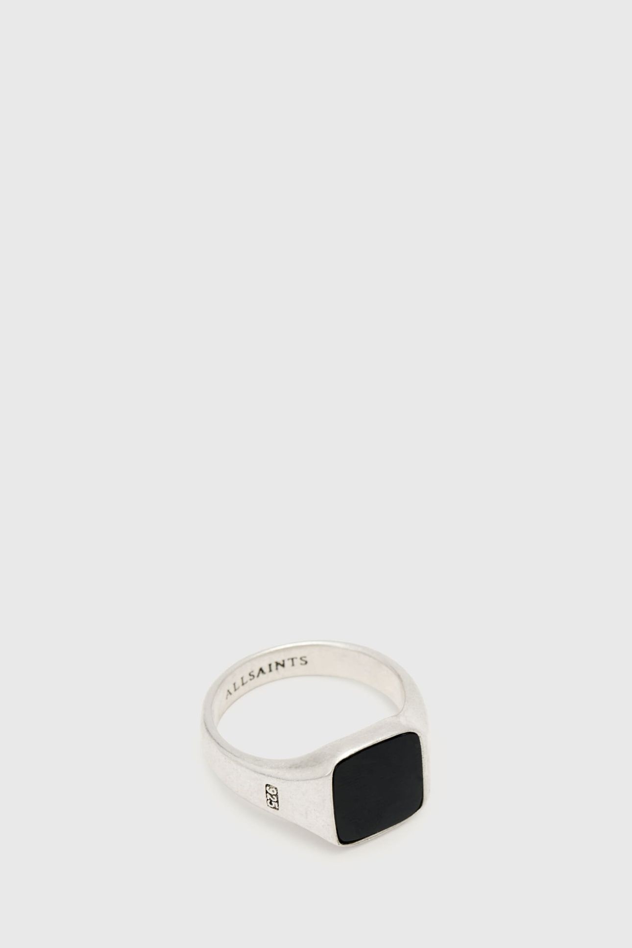 SPIKE SQ RING WARM SILVER/BLACK 4