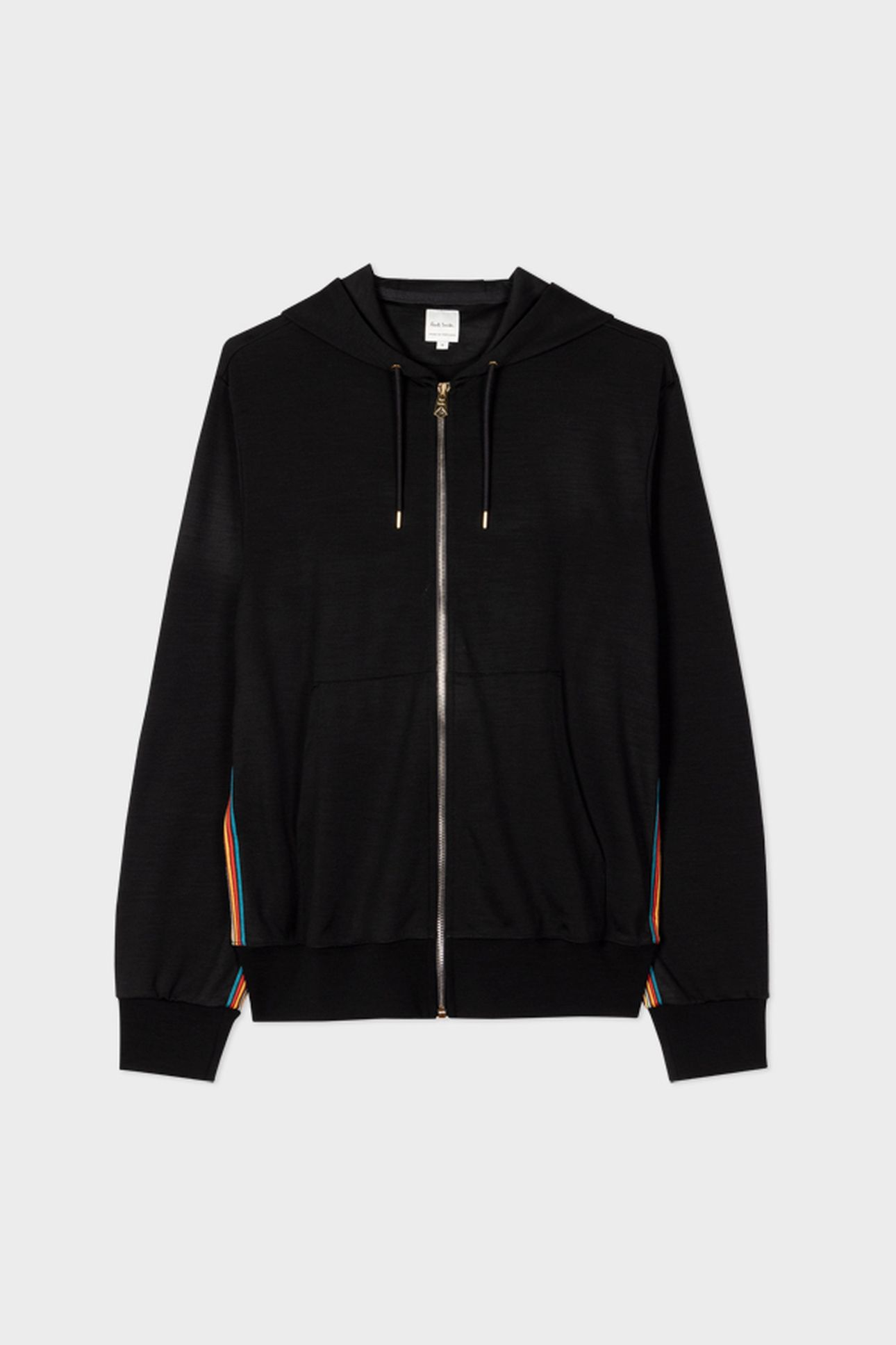 MENS ZIP THROUGH TAPED SEAM HOODIE BLACK 2