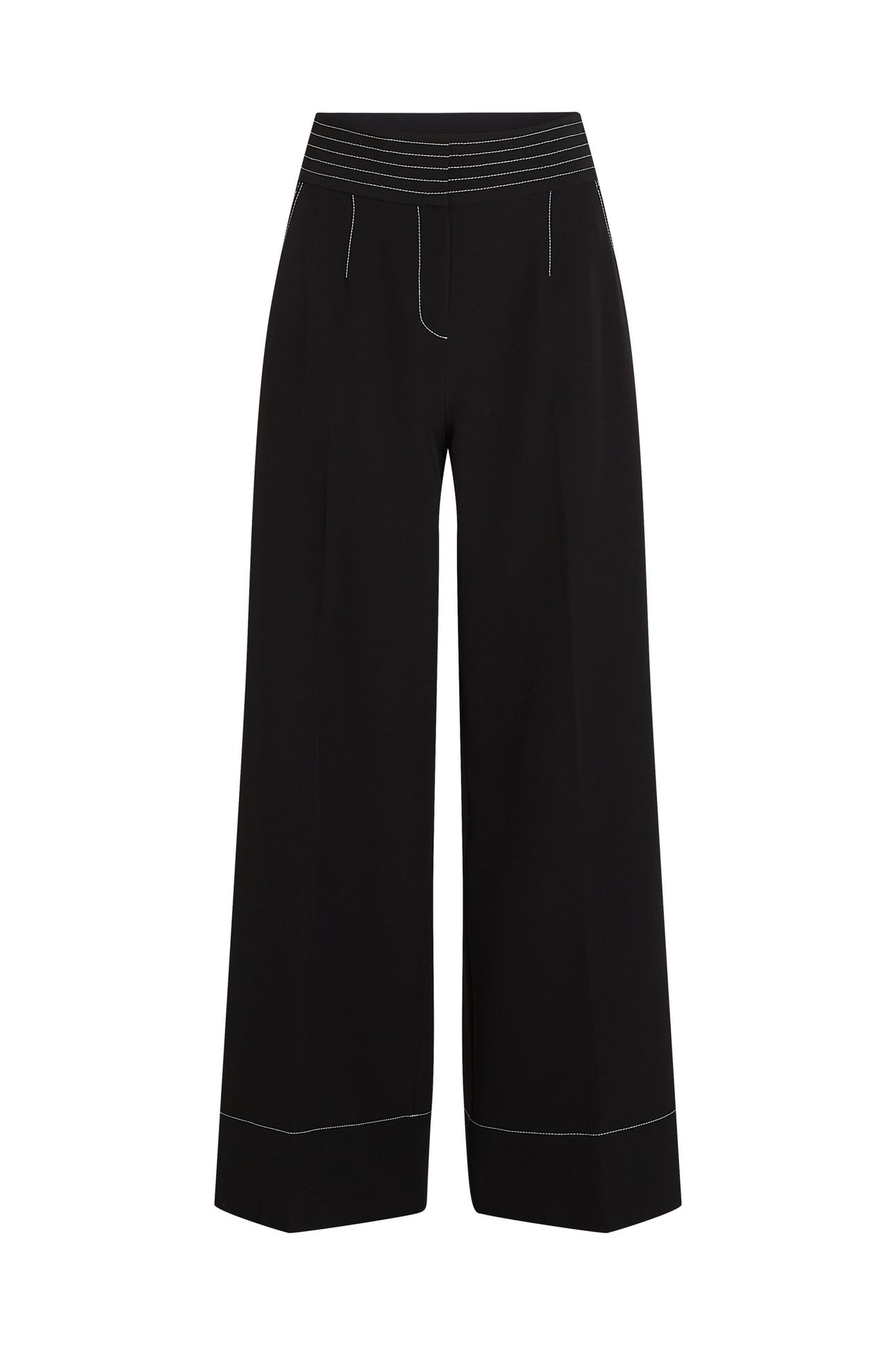 CONTRAST STITCH PANTS BLACK 5