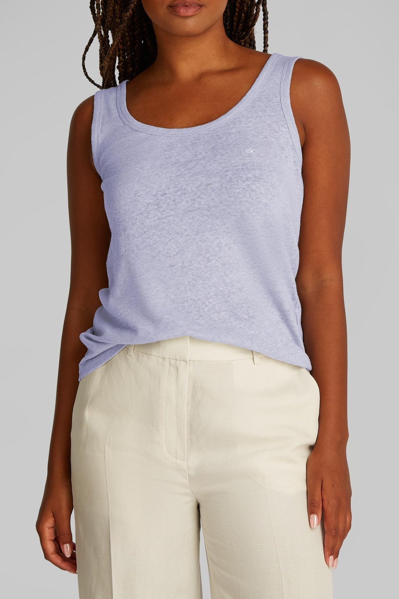 LINEN JERSEY TANK LILAC GRAY 1