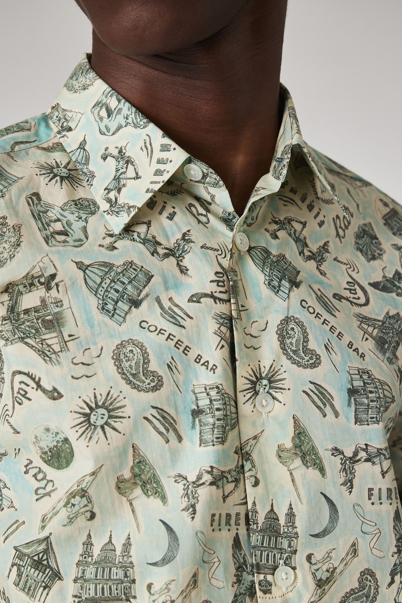 MENS S/C REGULAR FIT SHIRT GREEN 6