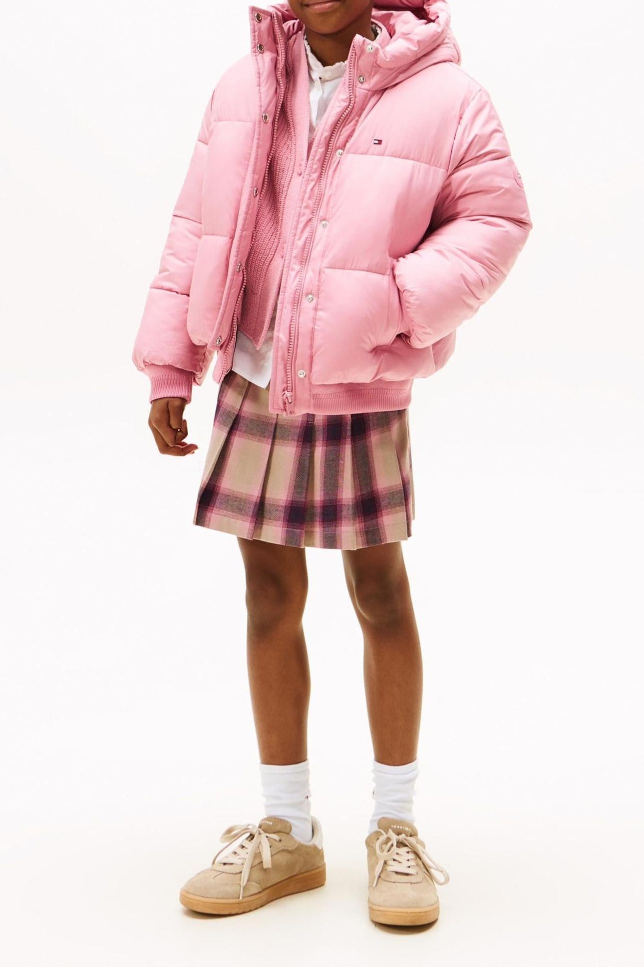 GIRLS BRANDED PUFFER JACKET MYSTIC PINK 3
