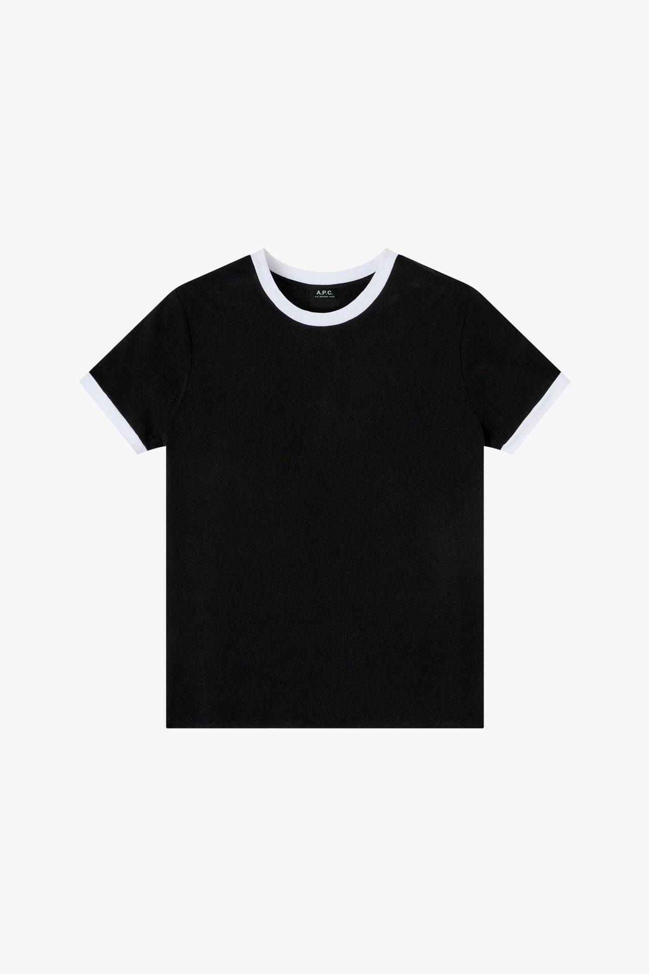UNISEX T-SHIRT SHORT SLEEVE CONTRAST BLACK 2
