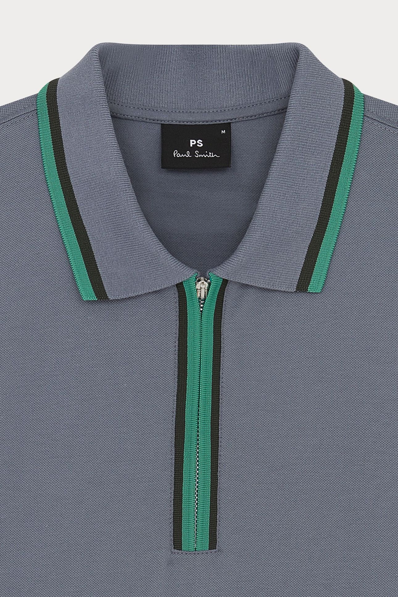 MENS REG FIT HALF ZIP POLO SLATE 7