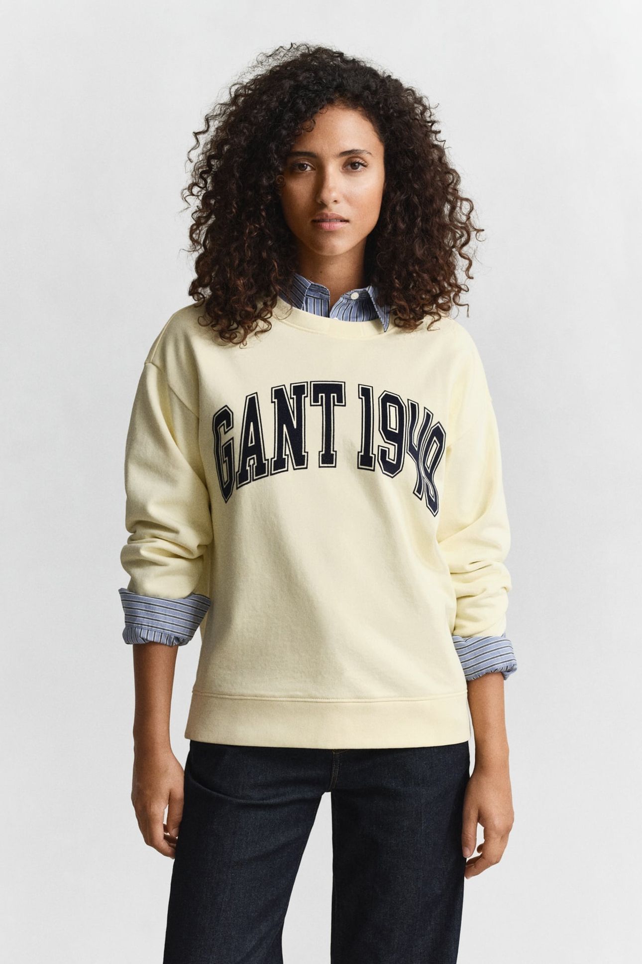 GRAPHIC C-NECK SWEAT VANILLA YELLOW 1