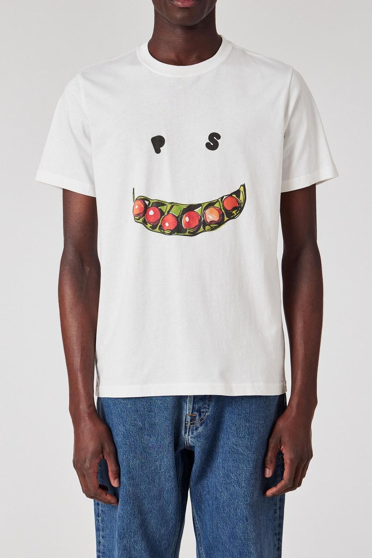 MENS REG FIT T SHIRT HAPPY PEAS WHITE 3