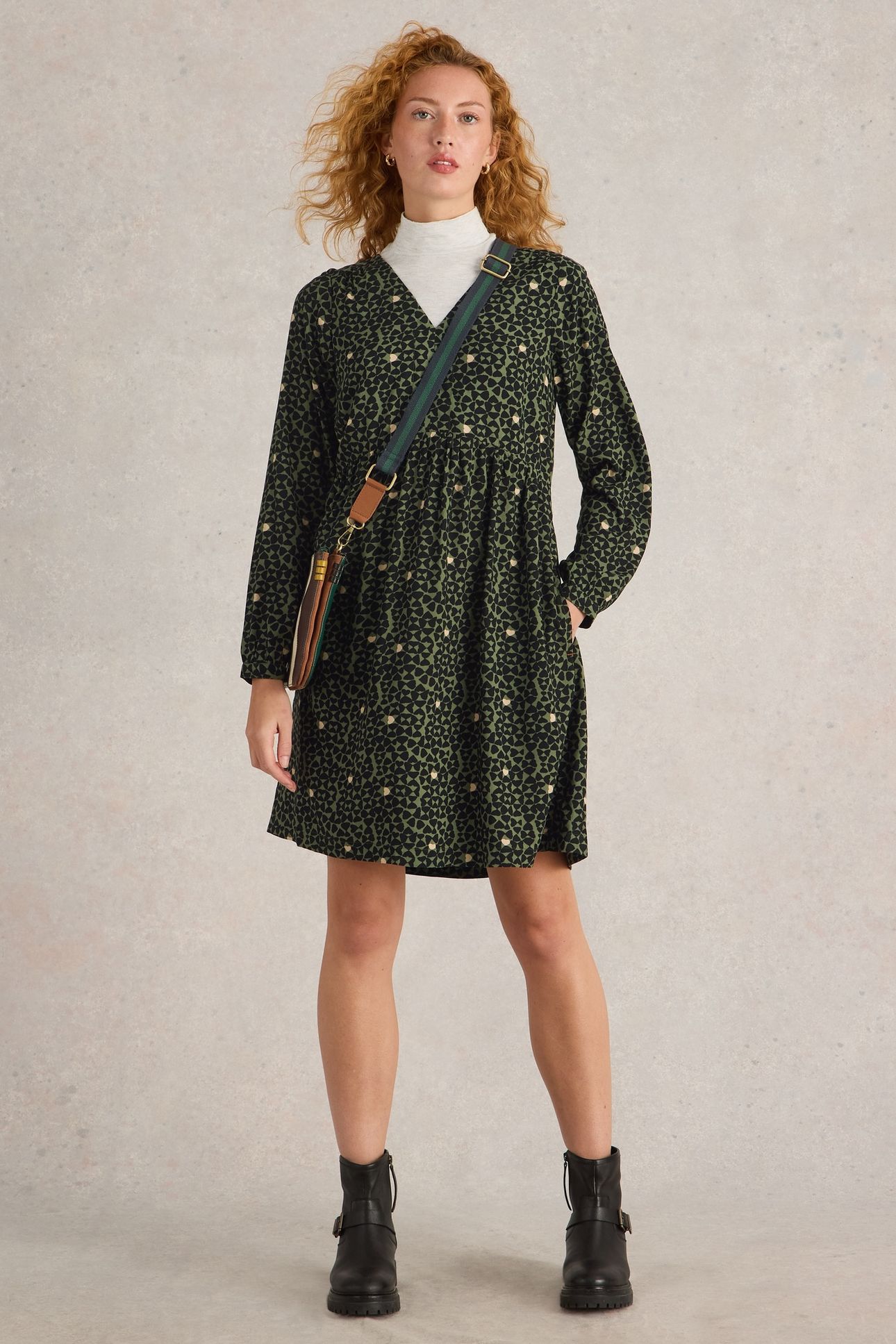 PENELOPE DRESS GREEN PRINT 2
