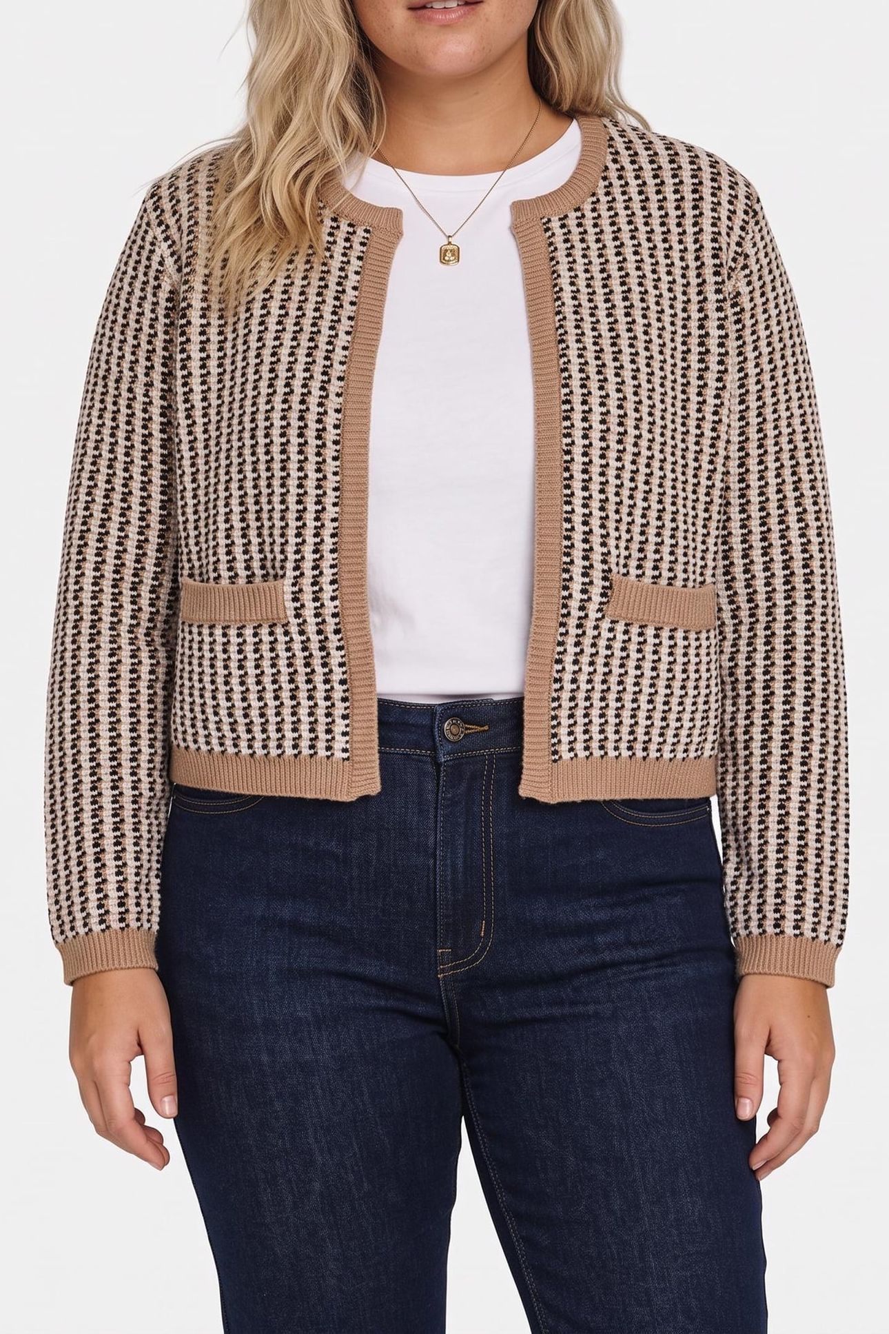 GEO CARDIGAN OATMEAL MEL/CREAM SIZE [XL] OATMEAL MEL/CREAM 1