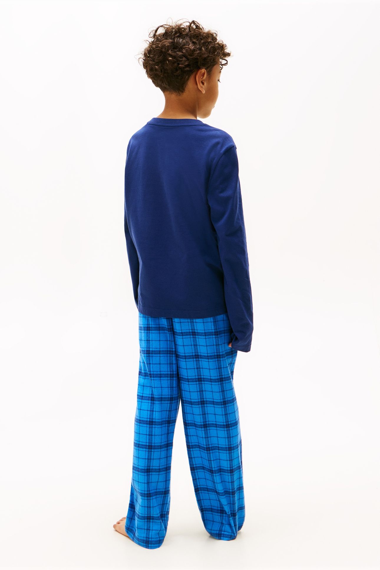 BOYS LS PJ STRAIGHT SET PREPPY NAVY/TONAL CHECK NAVY 2