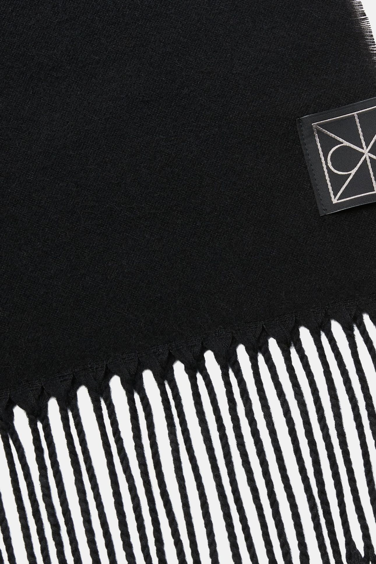 EMBLEM 2-TONE FRINGE SCARF BLACK/STORM FRONT 4