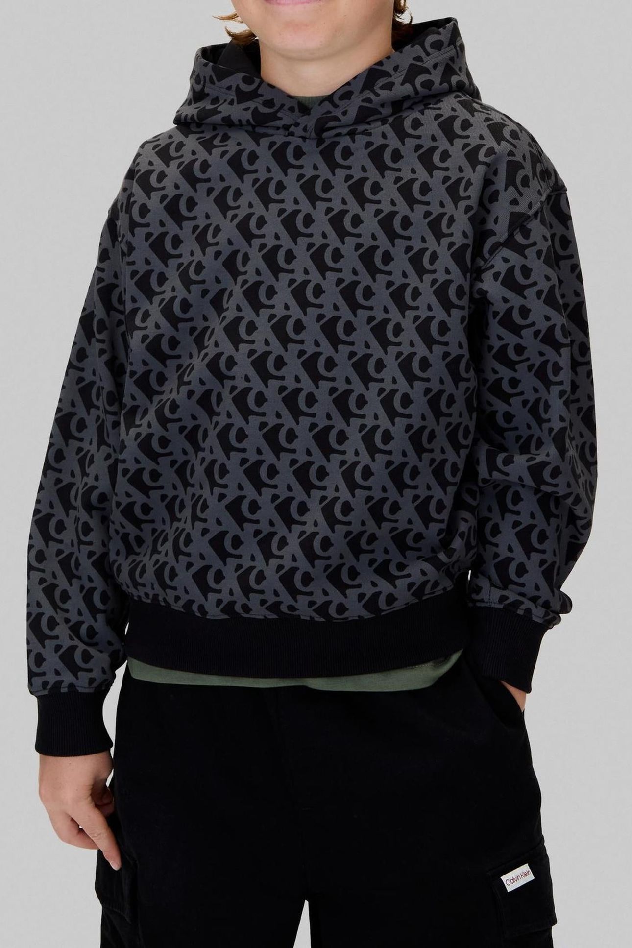 BOYS LOGO HOODIE BLACK 1