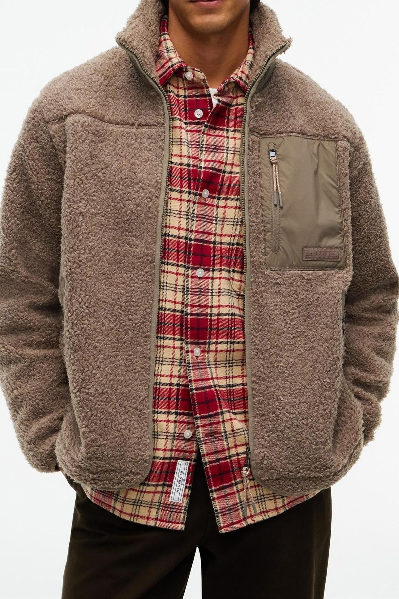 TEDDY FLEECE ZIP THROUGH COASTAL TAUPE 4