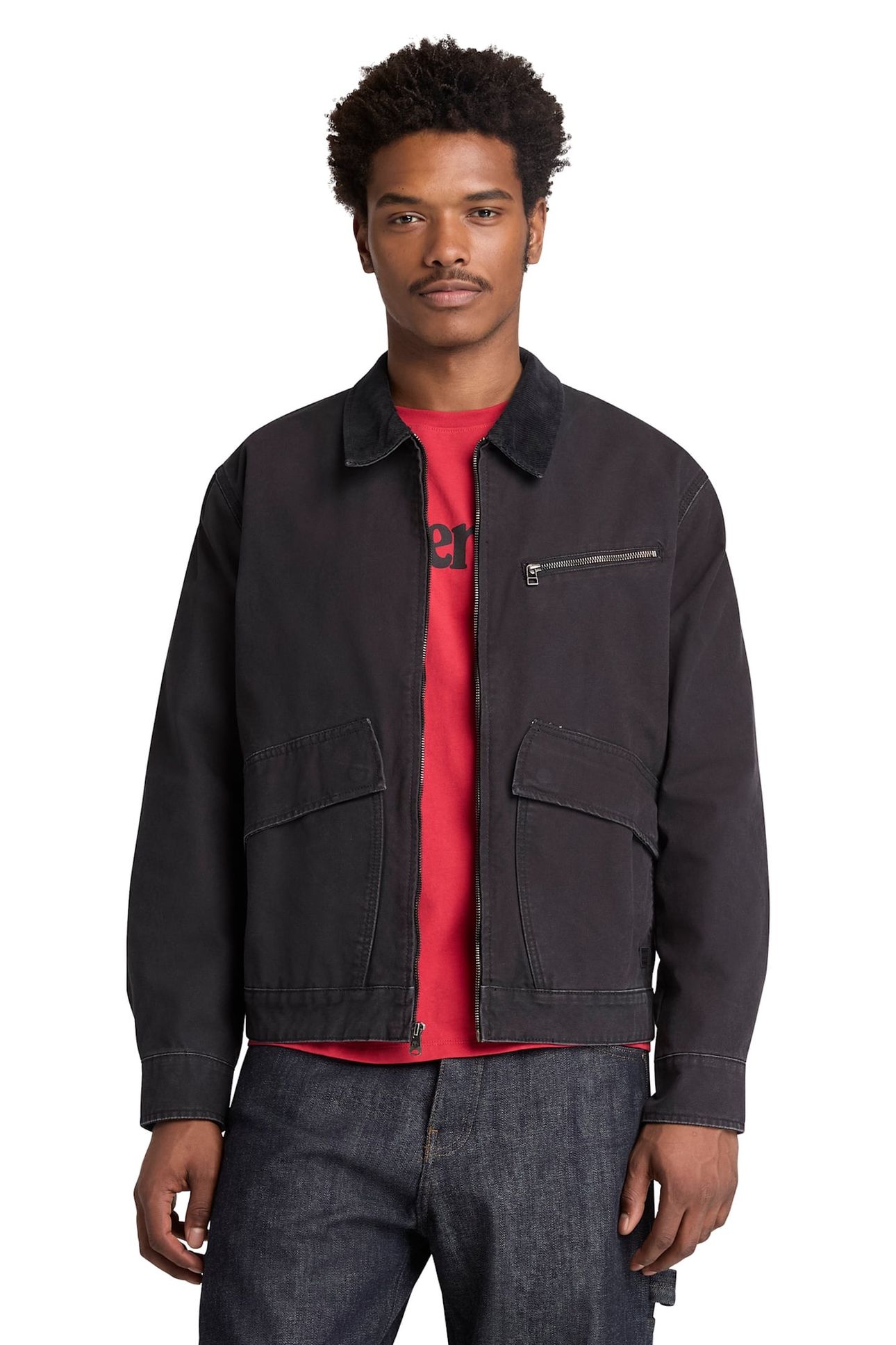STRAFFORD WASHED CANVAS JACKET BLACK 1