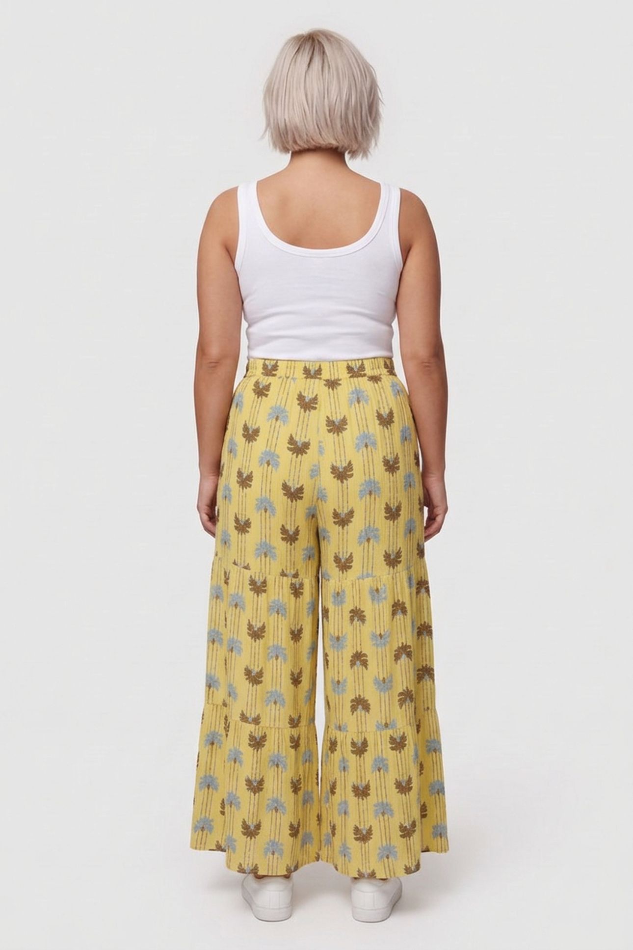 PALMERA PANTS LIGHT YELLOW PALM PRINT 2