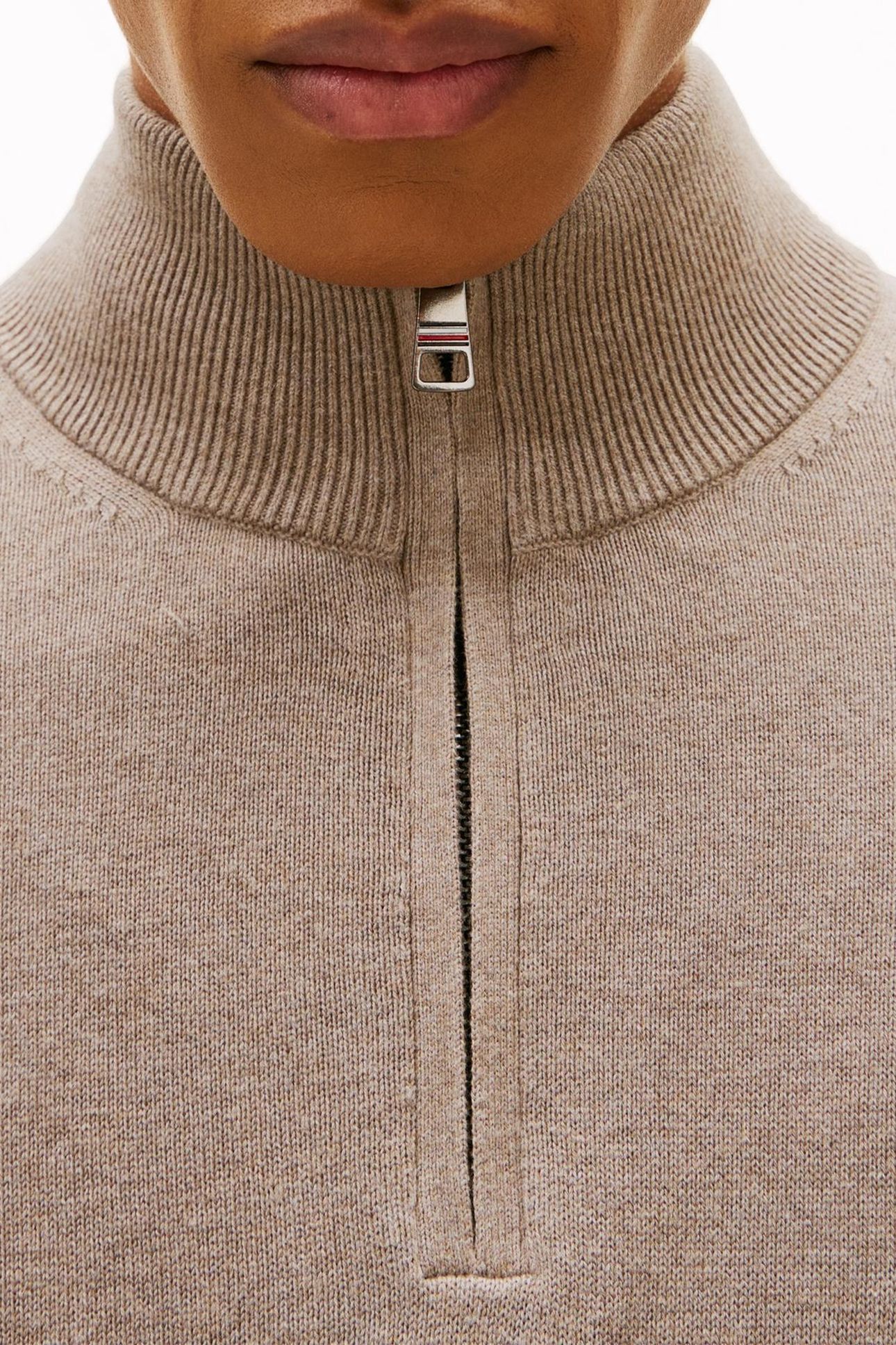 PIMA COTTON CASHMERE SWEATER COASTAL TAUPE HEATHER 5