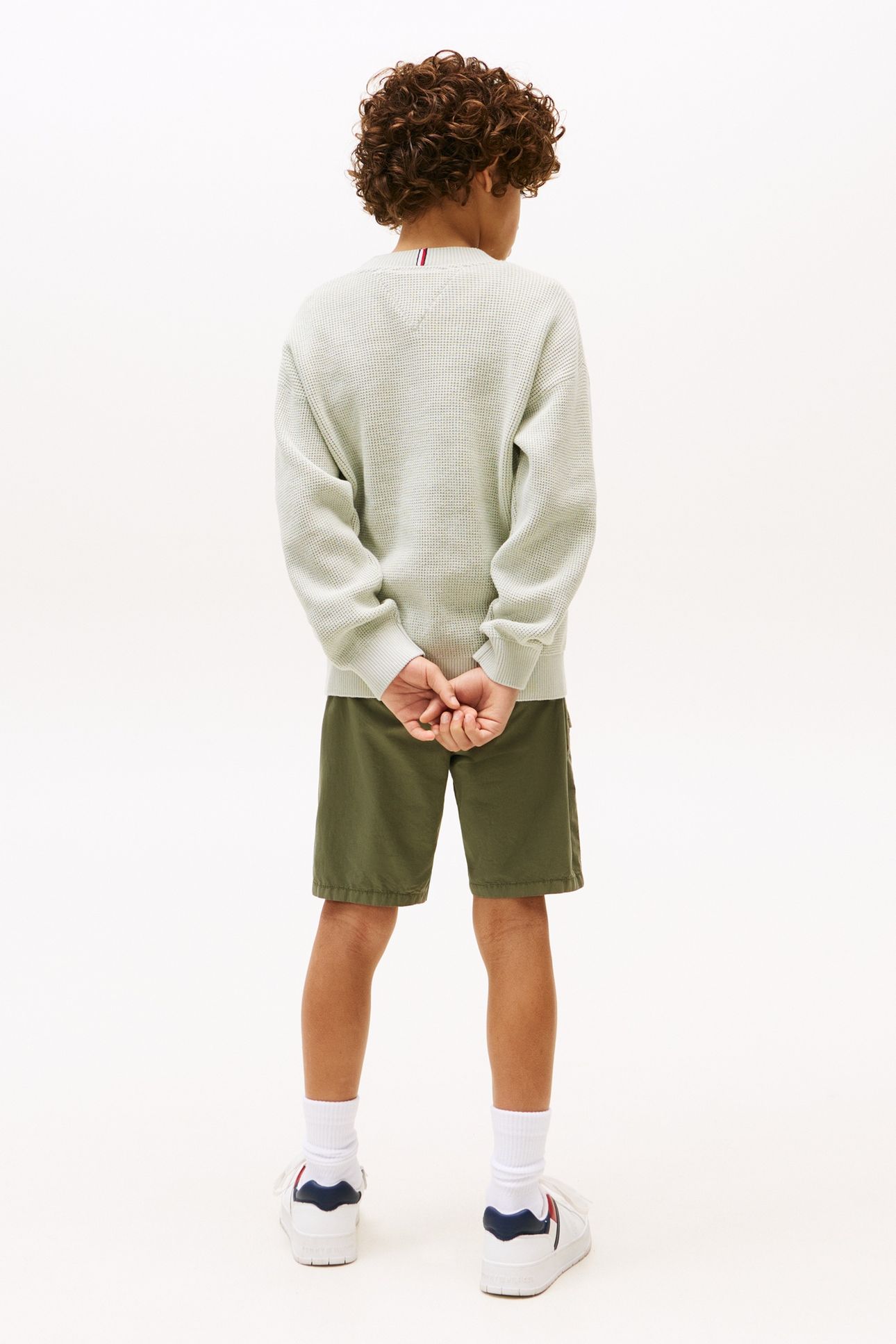 BOYS COTTON TEXTURE SWEATER MISTY SAGE 2