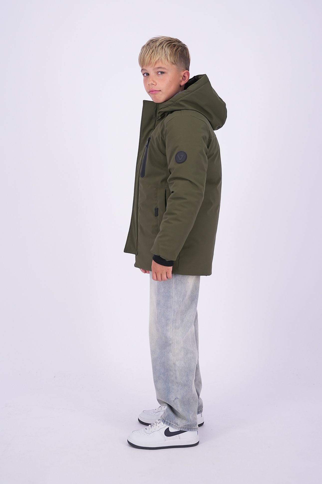 BOYS TELDO JACKET OUTDOOR DARK ARMY GREEN 3