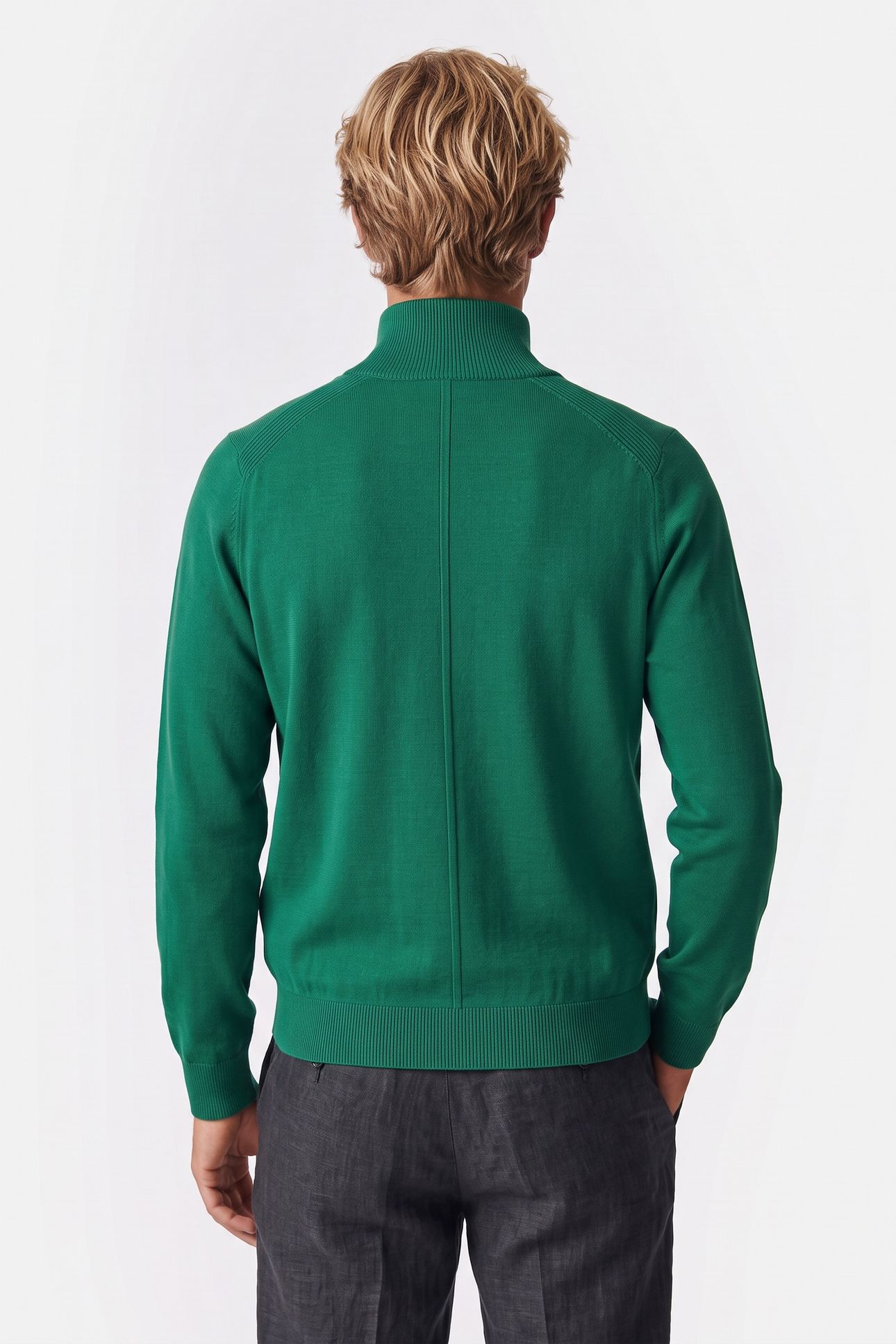LS SNOWY TECH KNIT SWEATER DECO GREEN 2