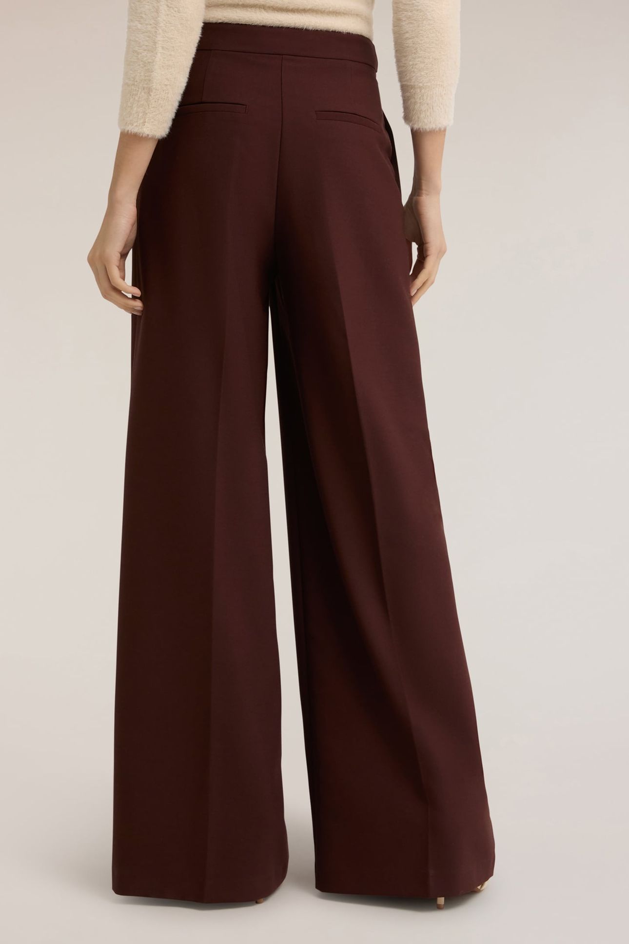 PALAZZO PANTS IN POLYVISCOSE BROWN 3