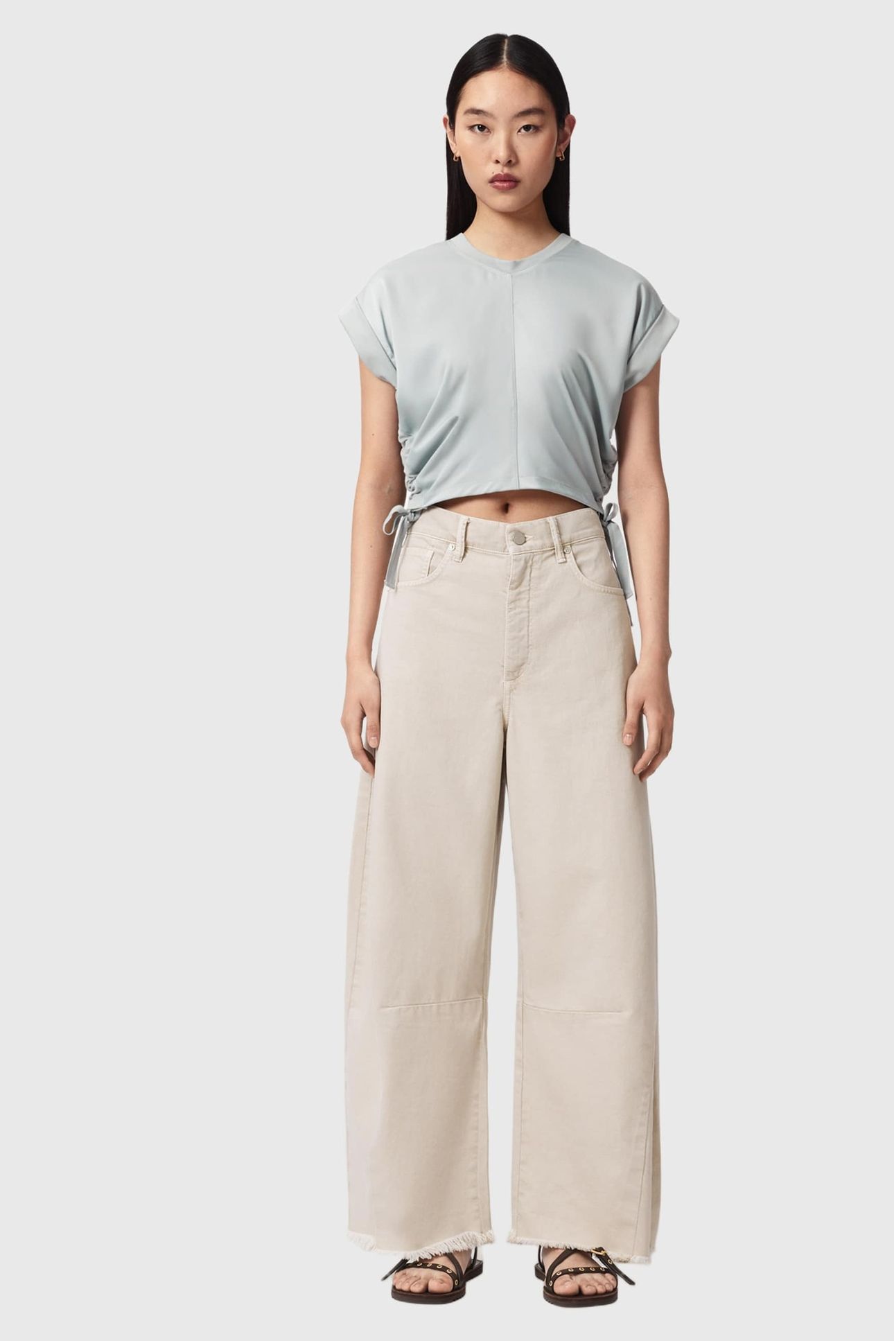 MIRA SATIN TEE HIGH RISE BLUE 1