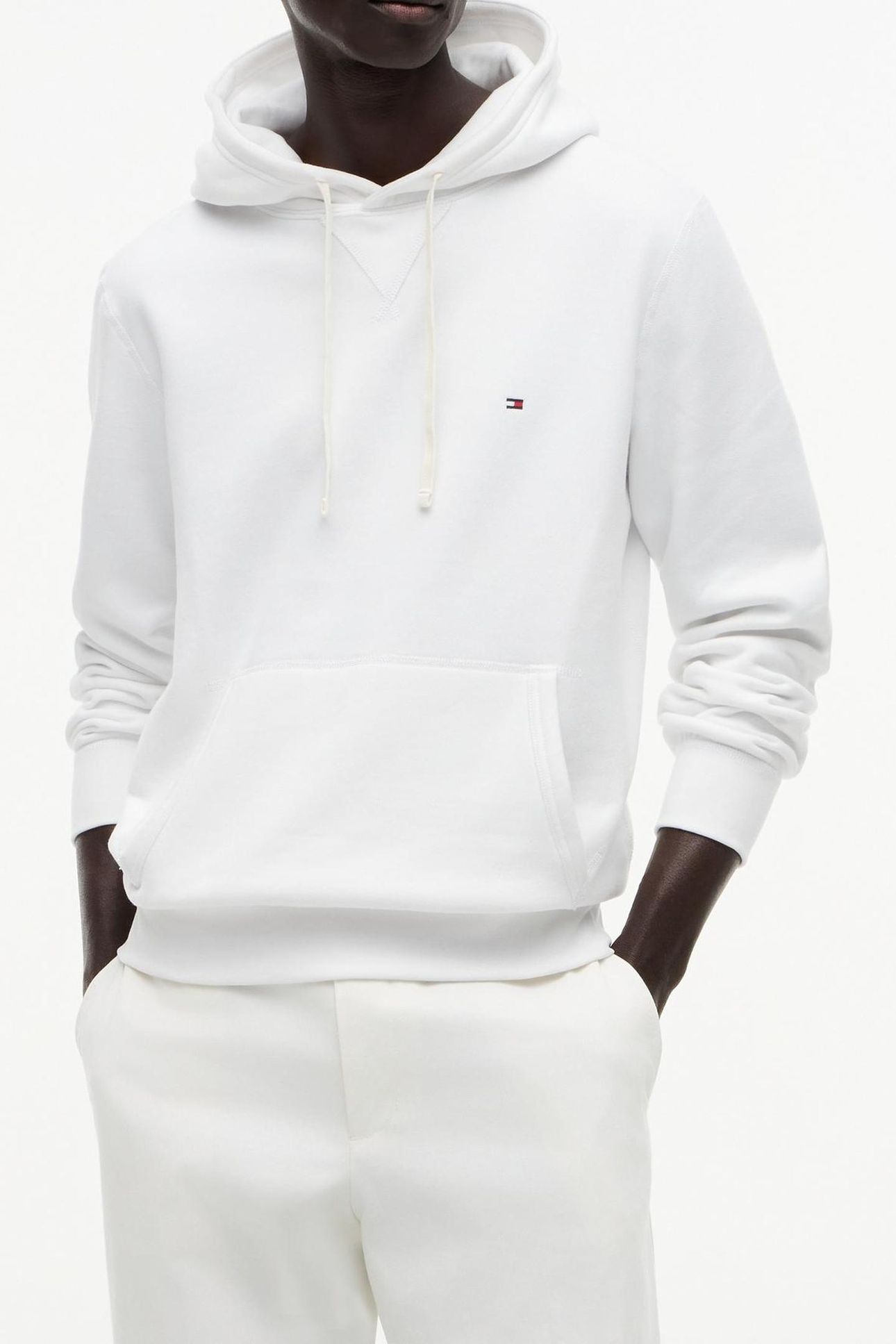 ESSENTIAL FLEECE HOODIE WHITE 1