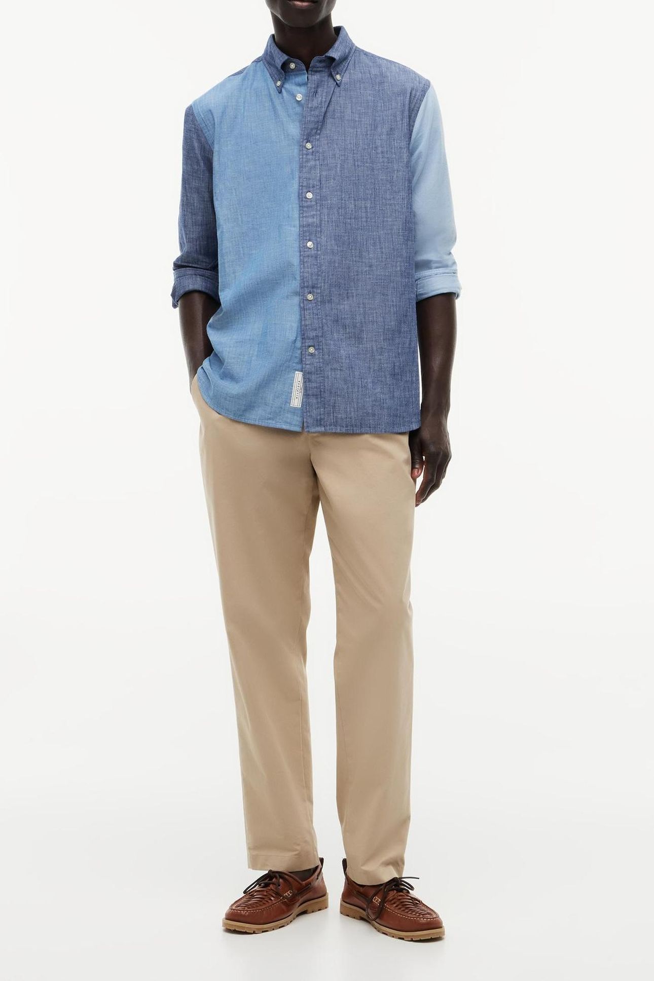 CHAMBRAY BLOCKING MID BLUE/CHECK 1