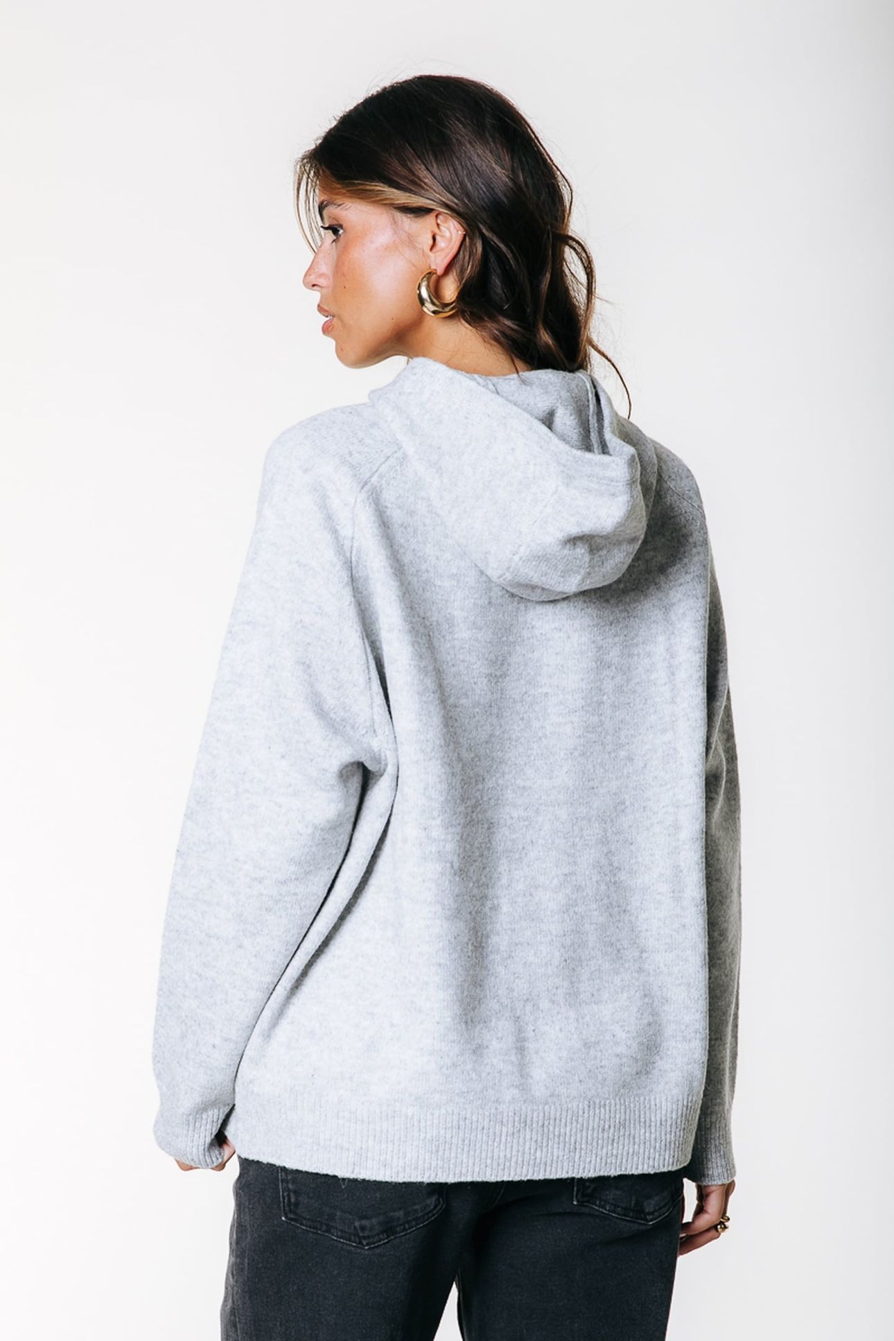 KNIT HOODIE REBEL LIGHT GREY MELANGE 2