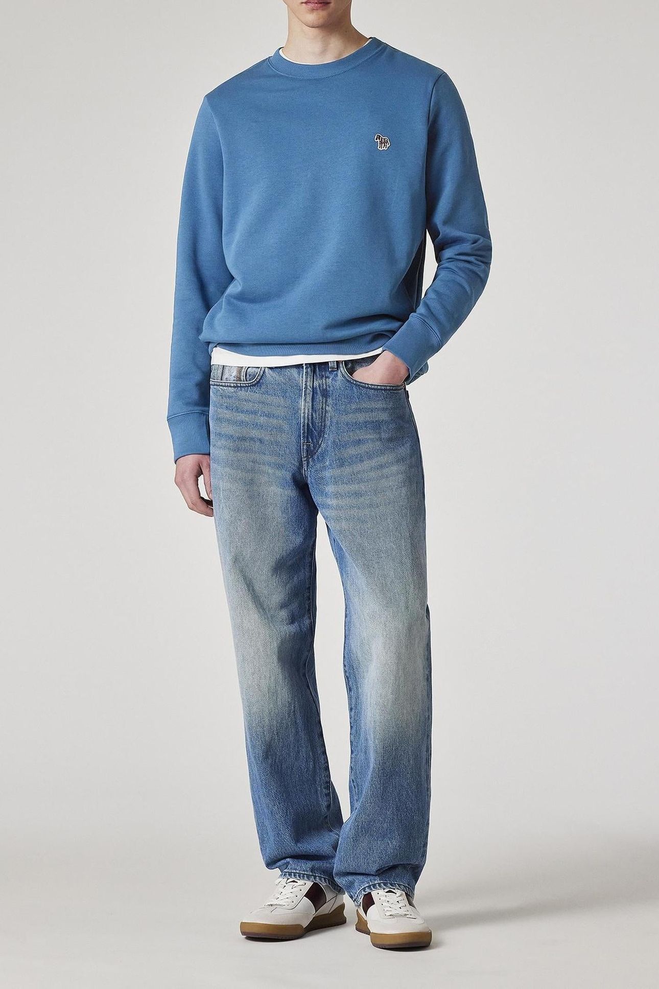 MENS REG FIT SWEATSHIRT ZEBRA PETROL BLUE 2