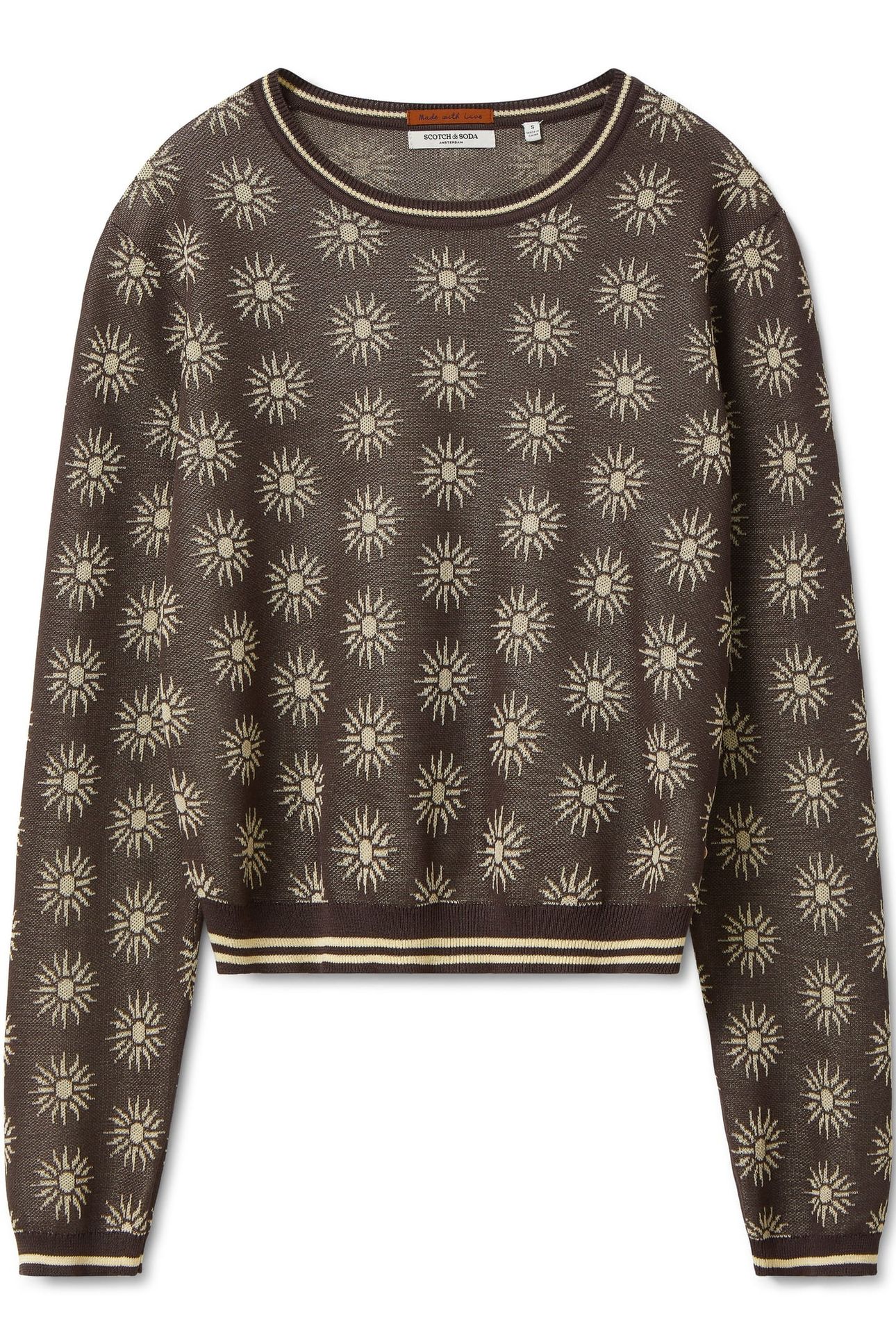 JACQUARD PULLOVER SEAL BROWN/ REED YELLOW 4