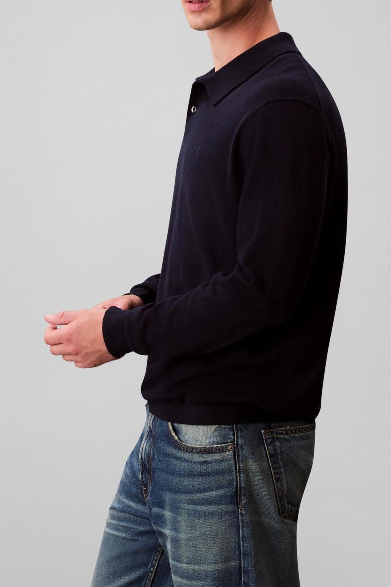 LS 100% MERINO POLO DARK SAPPHIRE 5