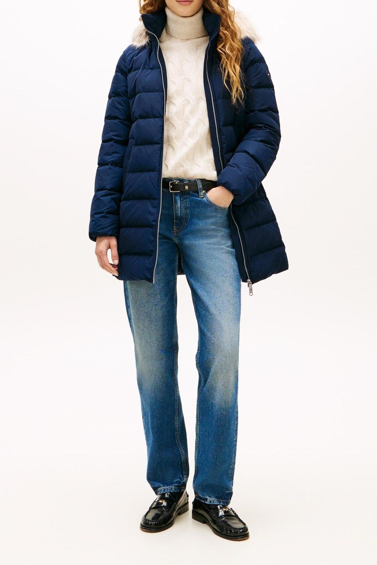 MW DOWN SLIM COAT DARK NIGHT NAVY 1