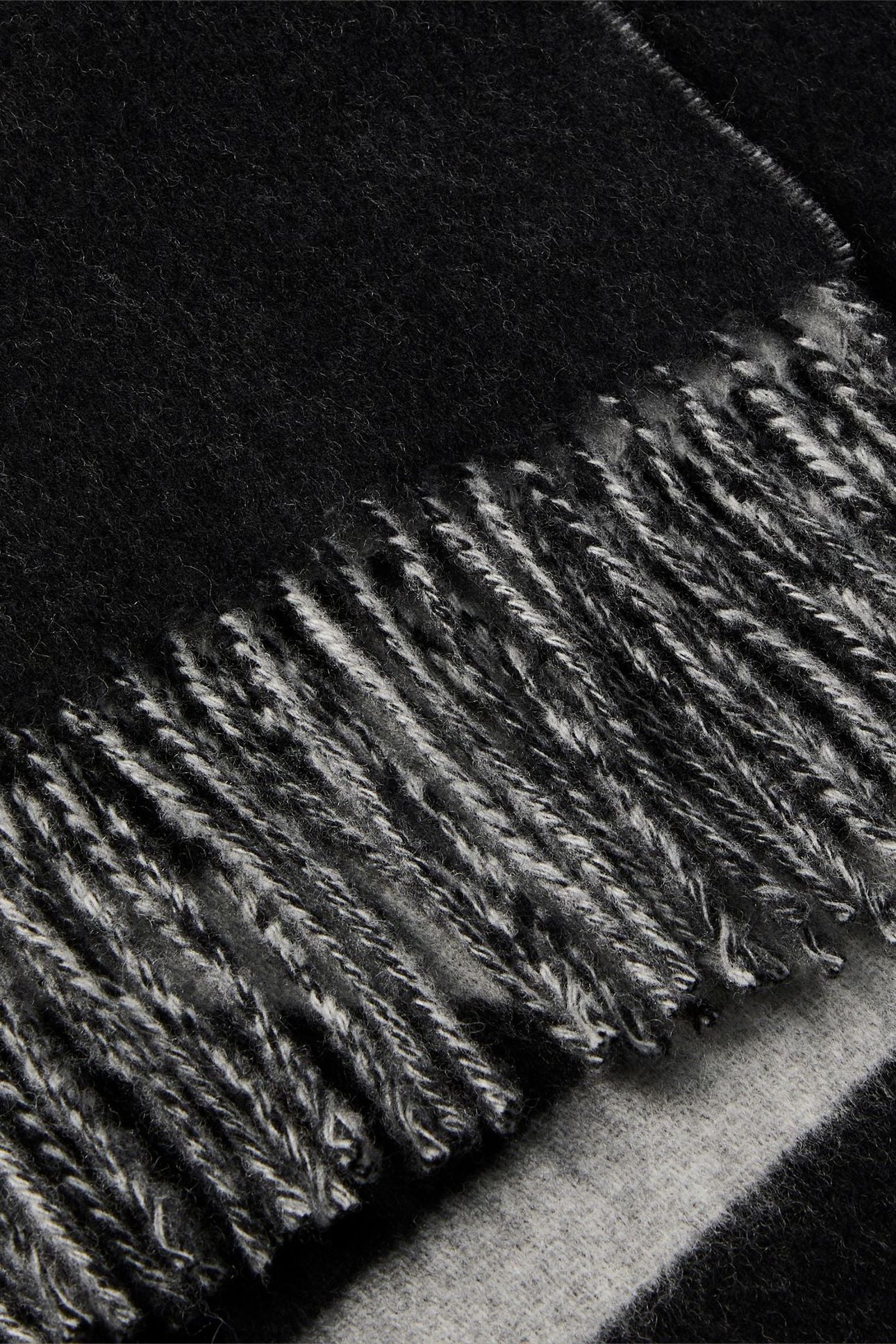BOLD LOGO BRUSHED WOOL SCARF BLACK/QUIET GRAY 3