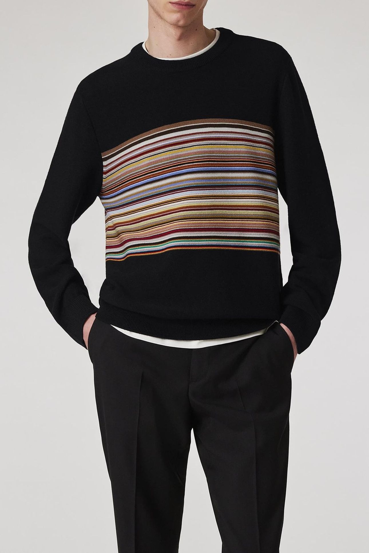 MENS SWEATER CREW NECK BLACK 1