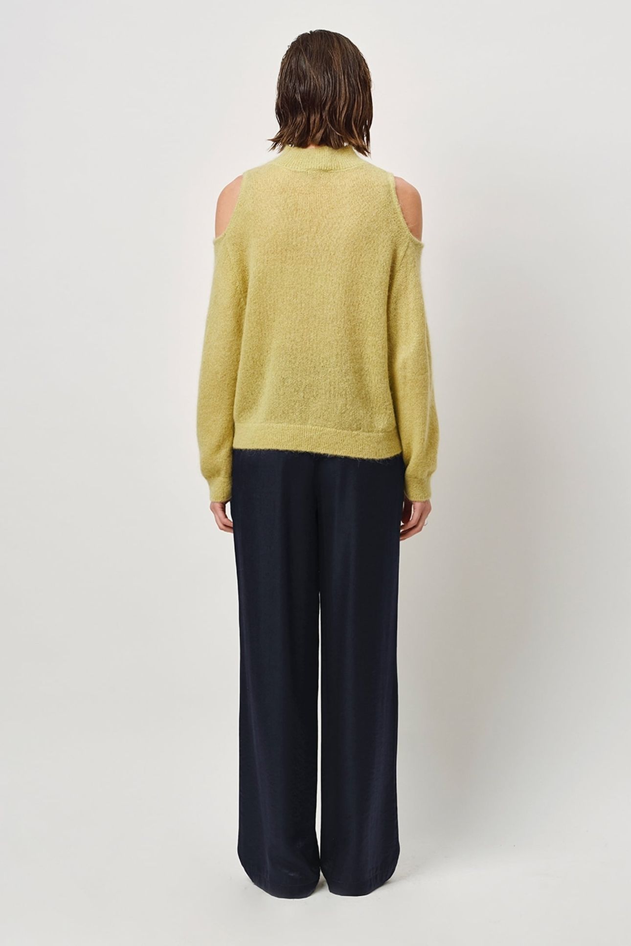 AVIEL OPEN SHOULDER SWEATER LEMON GRASS 2