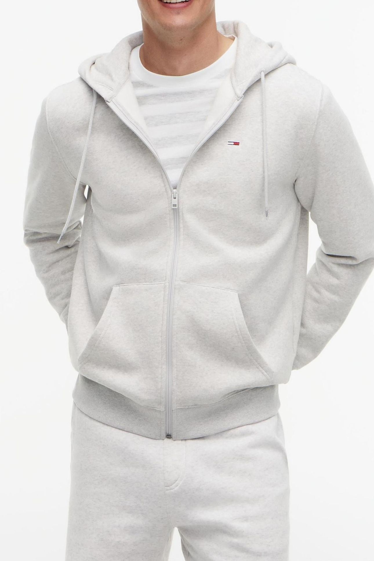 TJM REG FLAG ZIP THRU SILVER GREY HEATHER 6