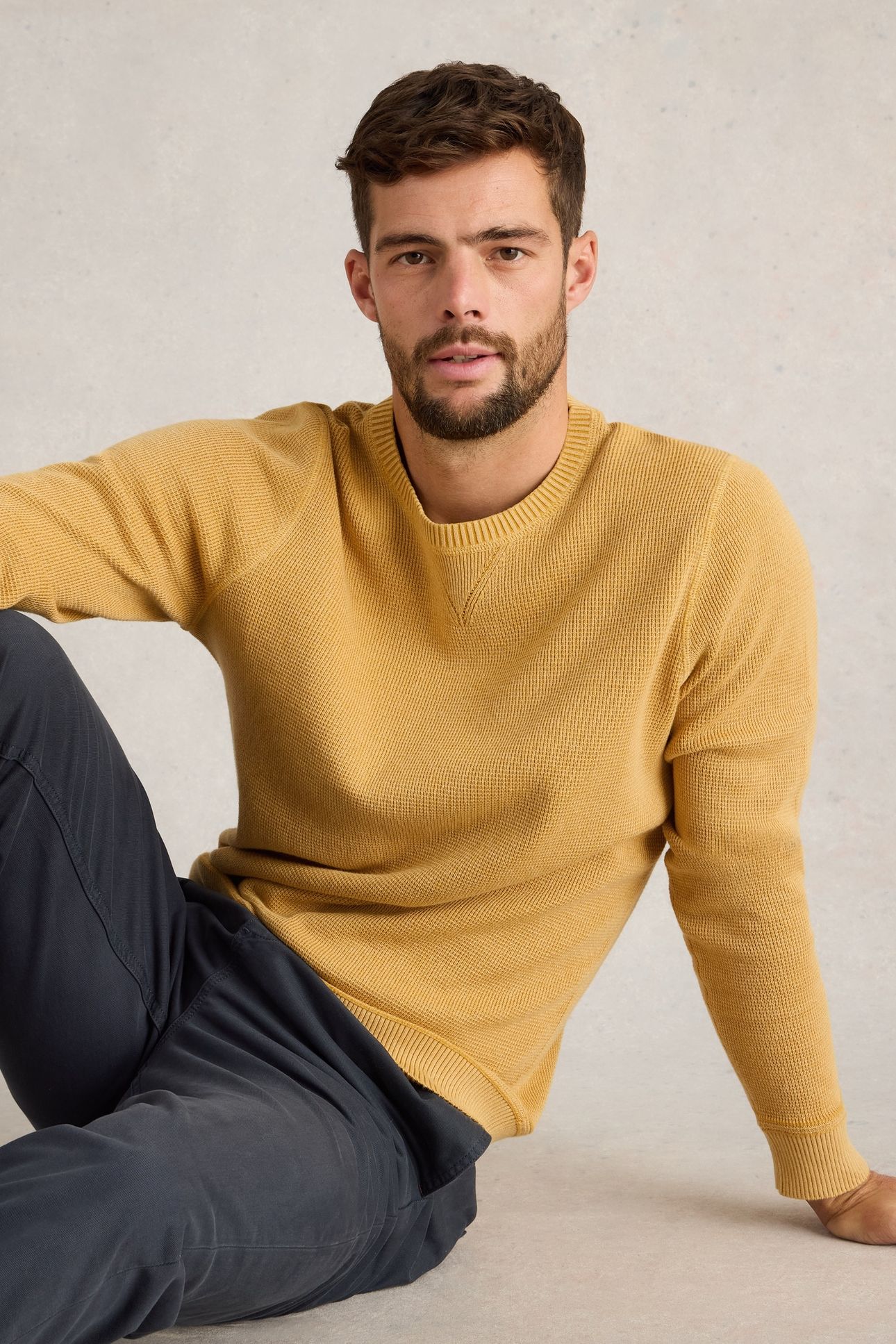 ATTADALE CREW NECK JUMPER MID YELLOW 2