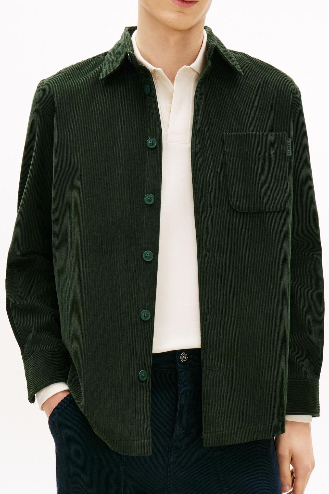 CORDUROY RELAXED OVERSHIRT RIVERBED GREEN CORD 1