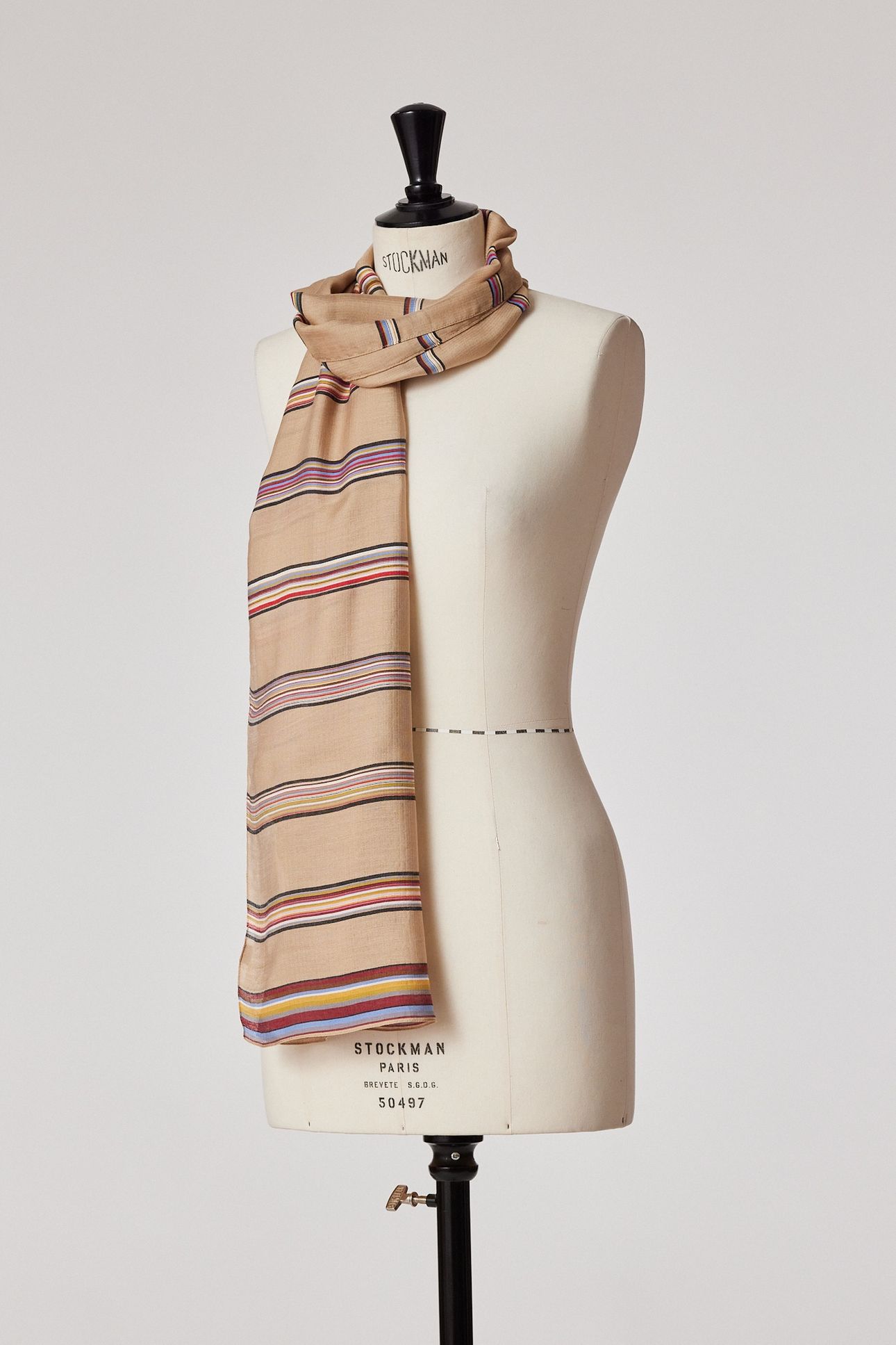 WOMEN SCARF SIGNT STRIPE SAND 3