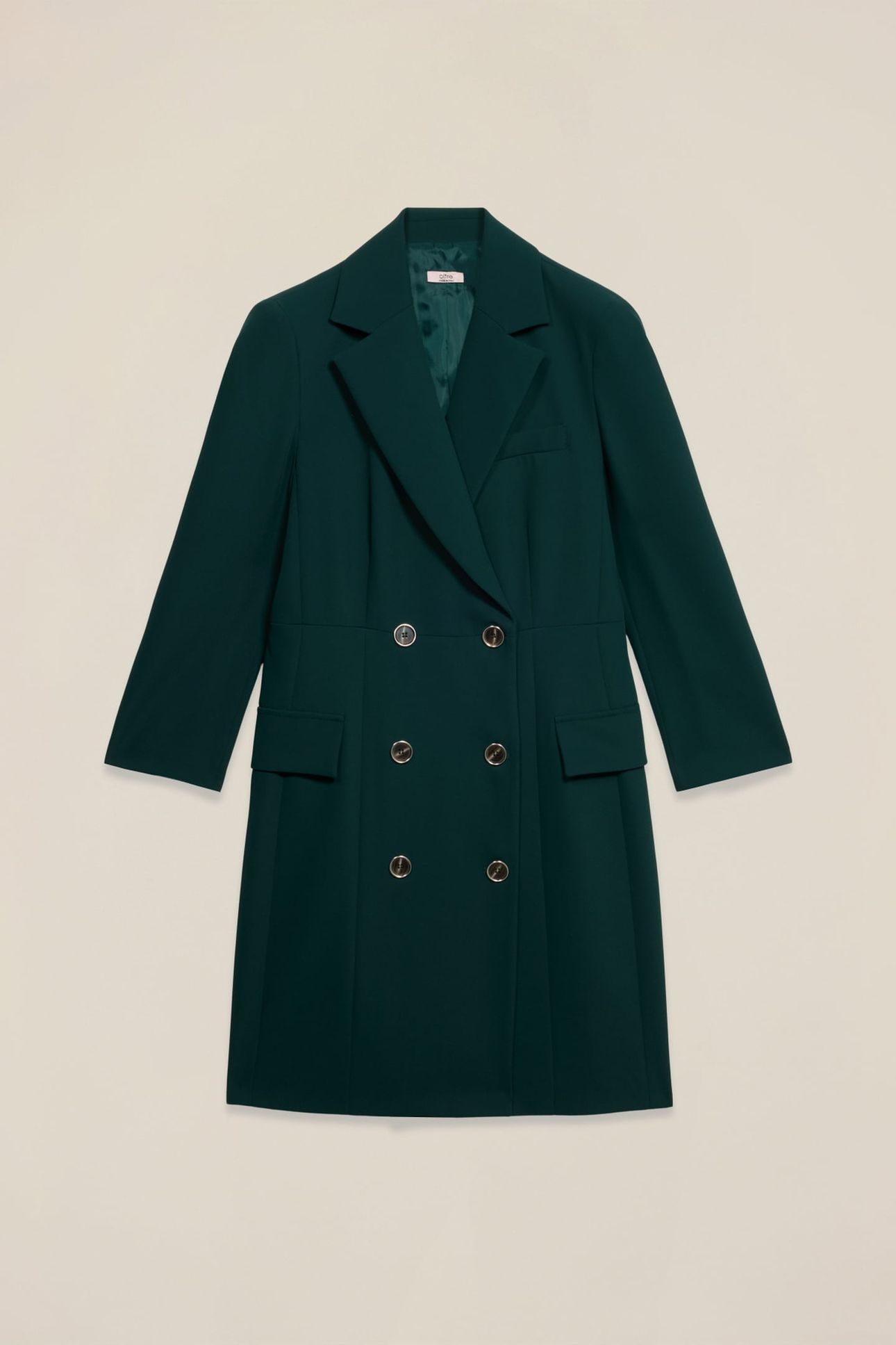 ROBE COAT IN CREPE FABRIC GREEN 4