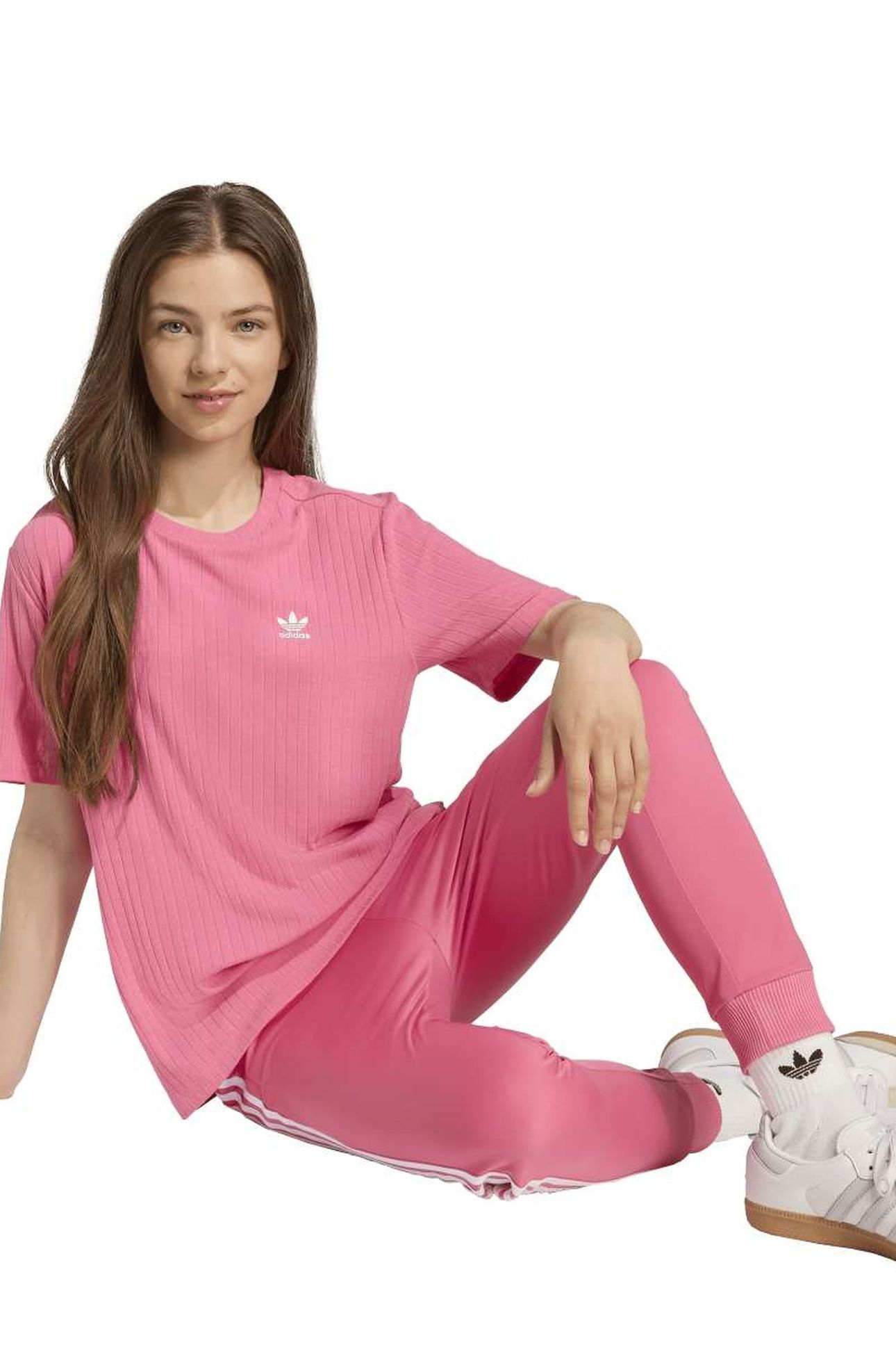 JUNIOR WIDE RIB TEE PINK FUSION 8