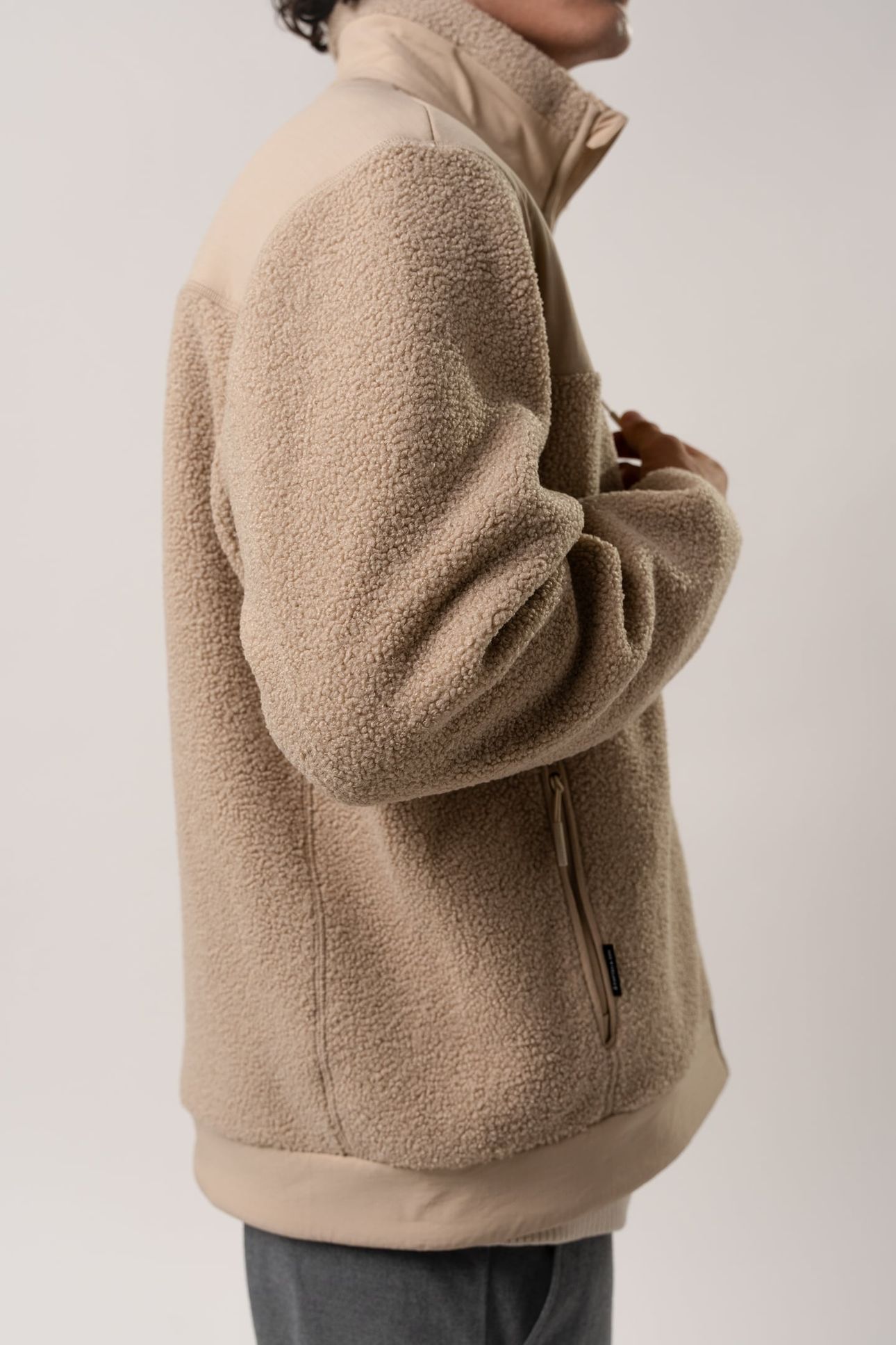 UNISEX TEDDY FLEECE JACKET SANDSTONE 4