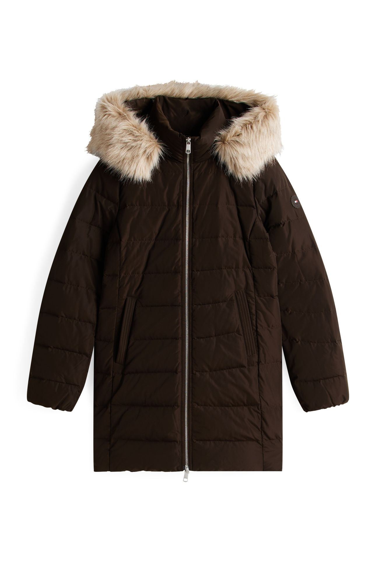 MW DOWN SLIM COAT DARK COFFEE 3