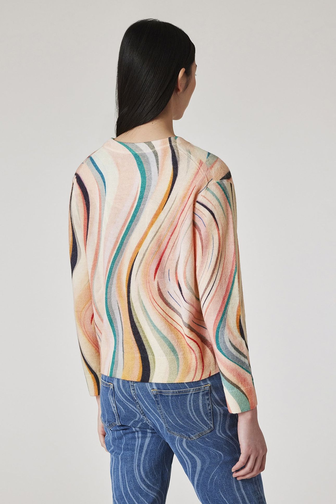 WOMENS KNITTED SWEATER CREW NECK MULTI COLOURED 3