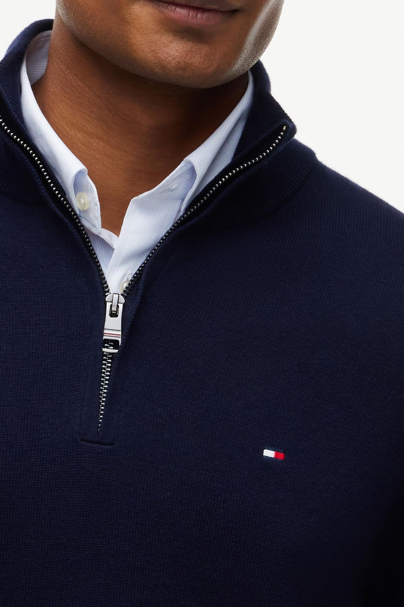 PIMA COTTON CASHMERE SWEATER NAVY BLUE 8