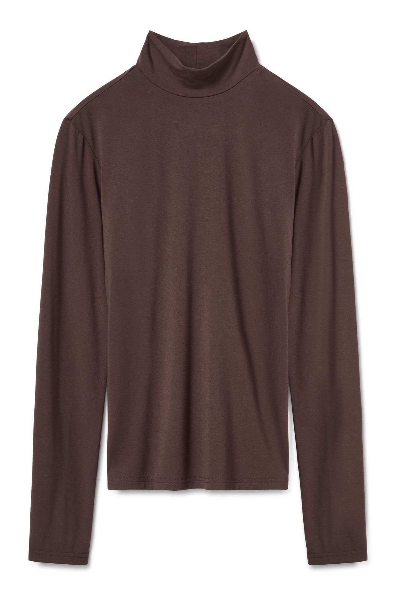 MOCK NECK TOP SEAL BROWN 3