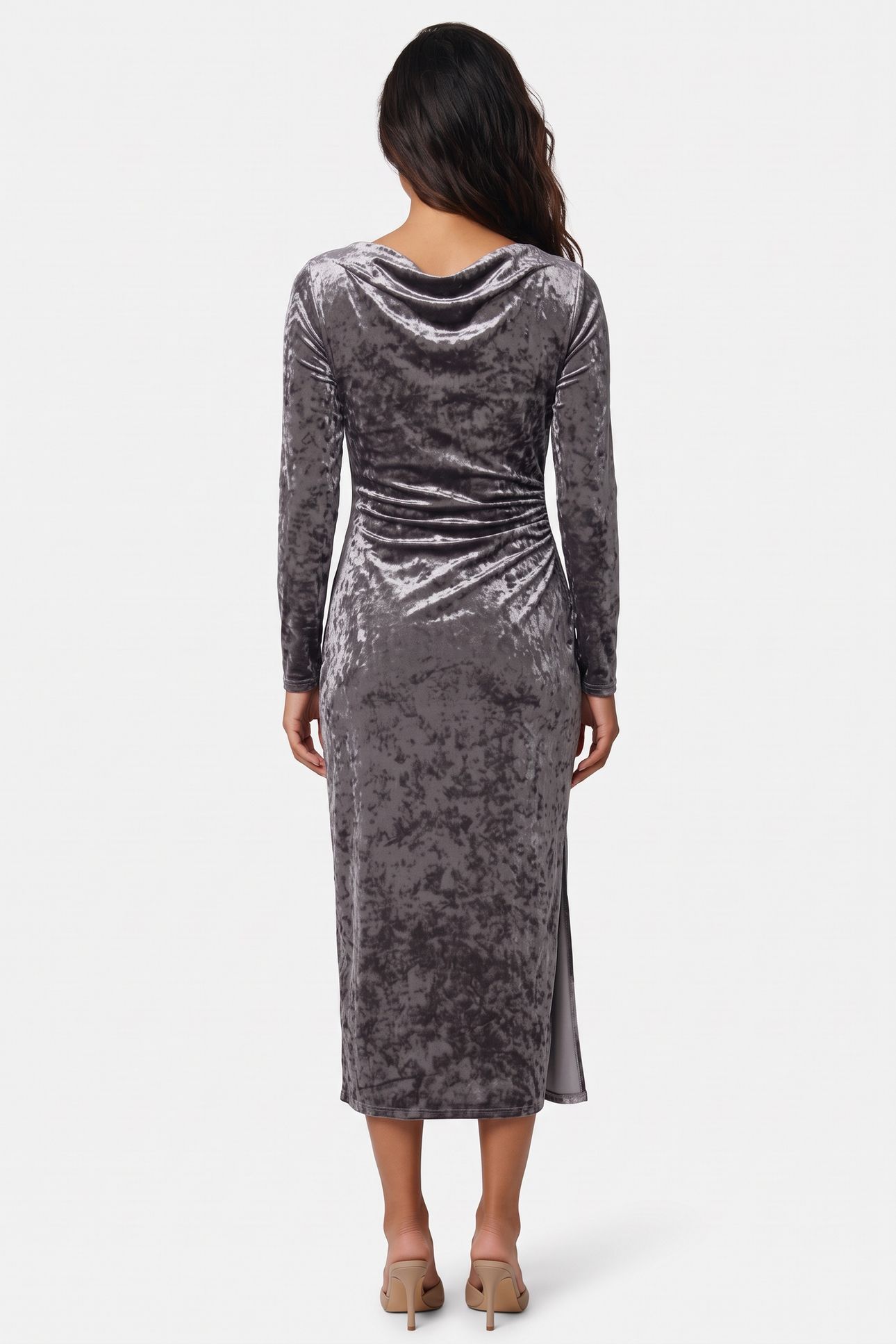 ST DIDI VELVET DRESS GREY 2