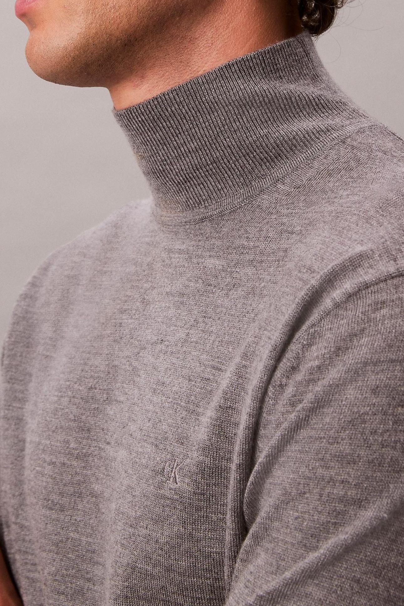 LS MERINO MOCK NECK MEDIUM GREY HEATHER 9