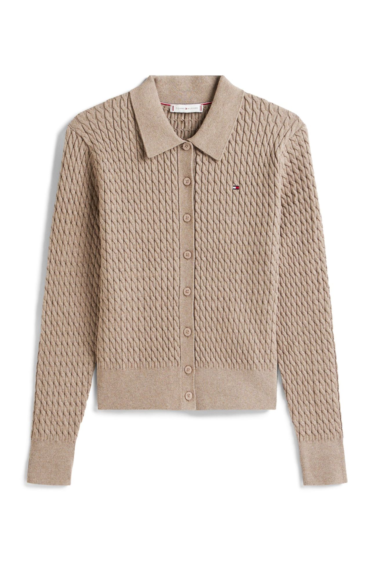 CO CABLE FINE GG POLO HEATHERED TAUPE 4