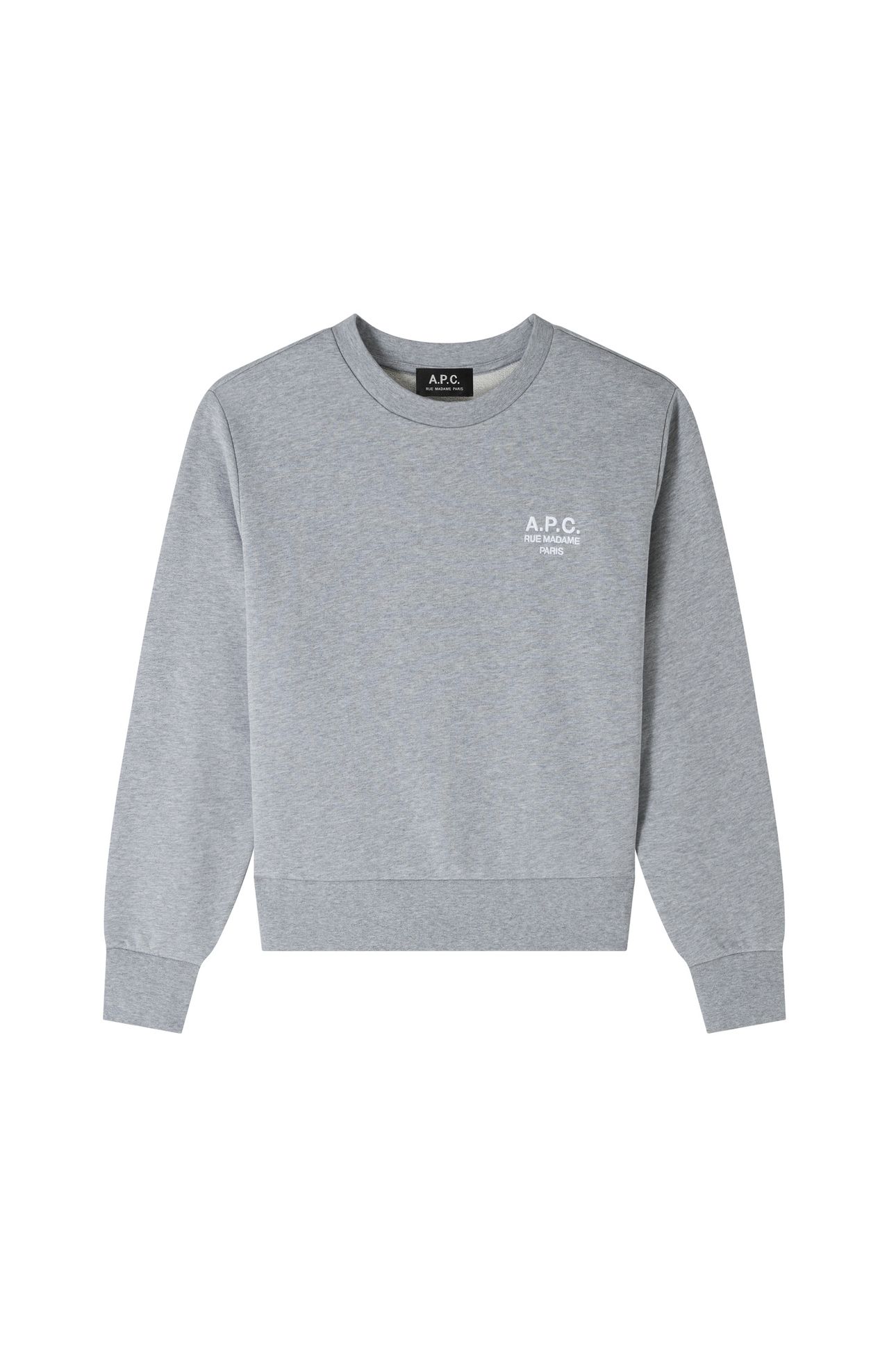 SWEATSHIRT BOXY RUE MADAME HEATHERED GREY/WHITE 4